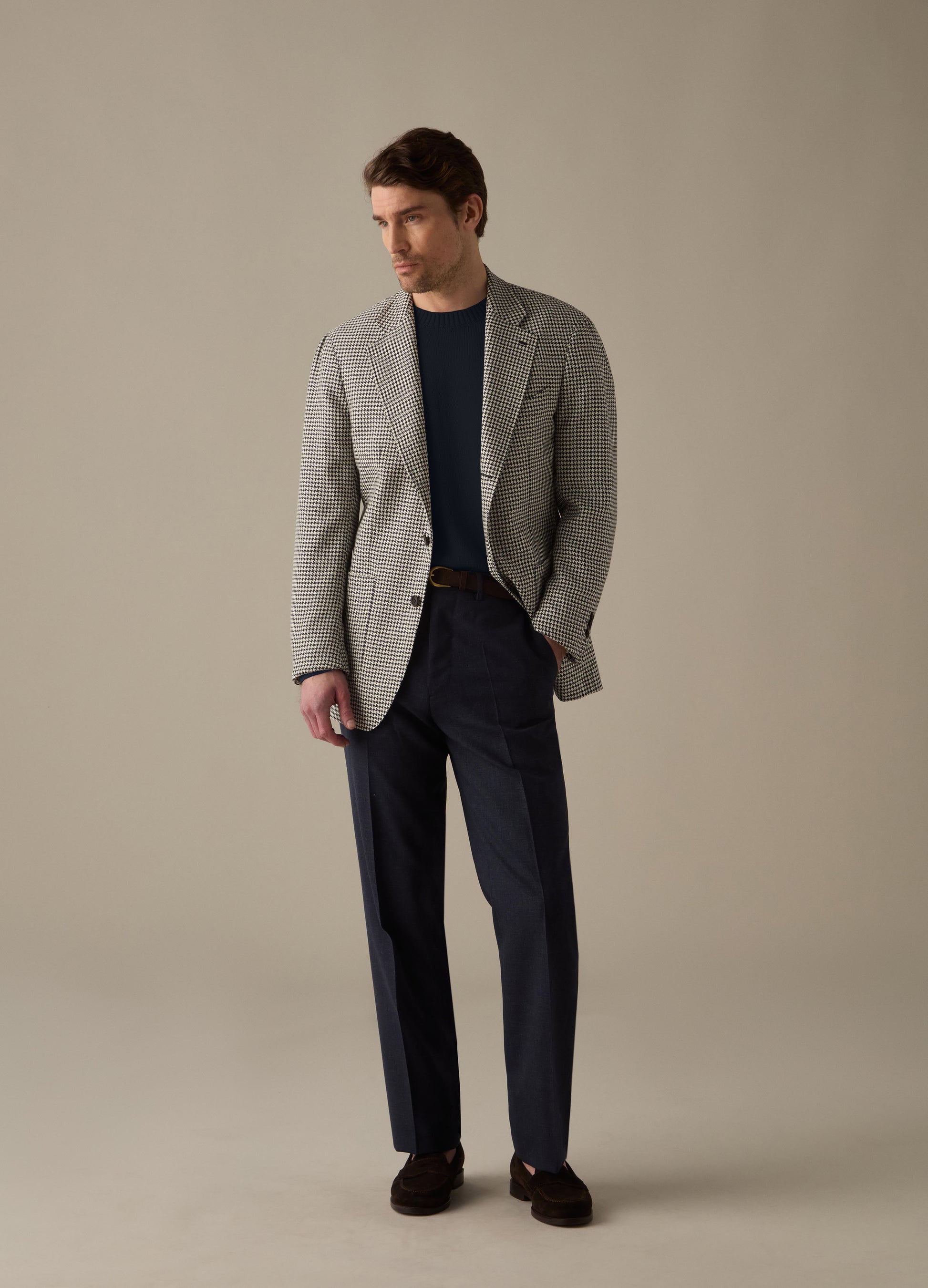 Don Sport Pepita Jacket - Navy/Cream Berg & Berg