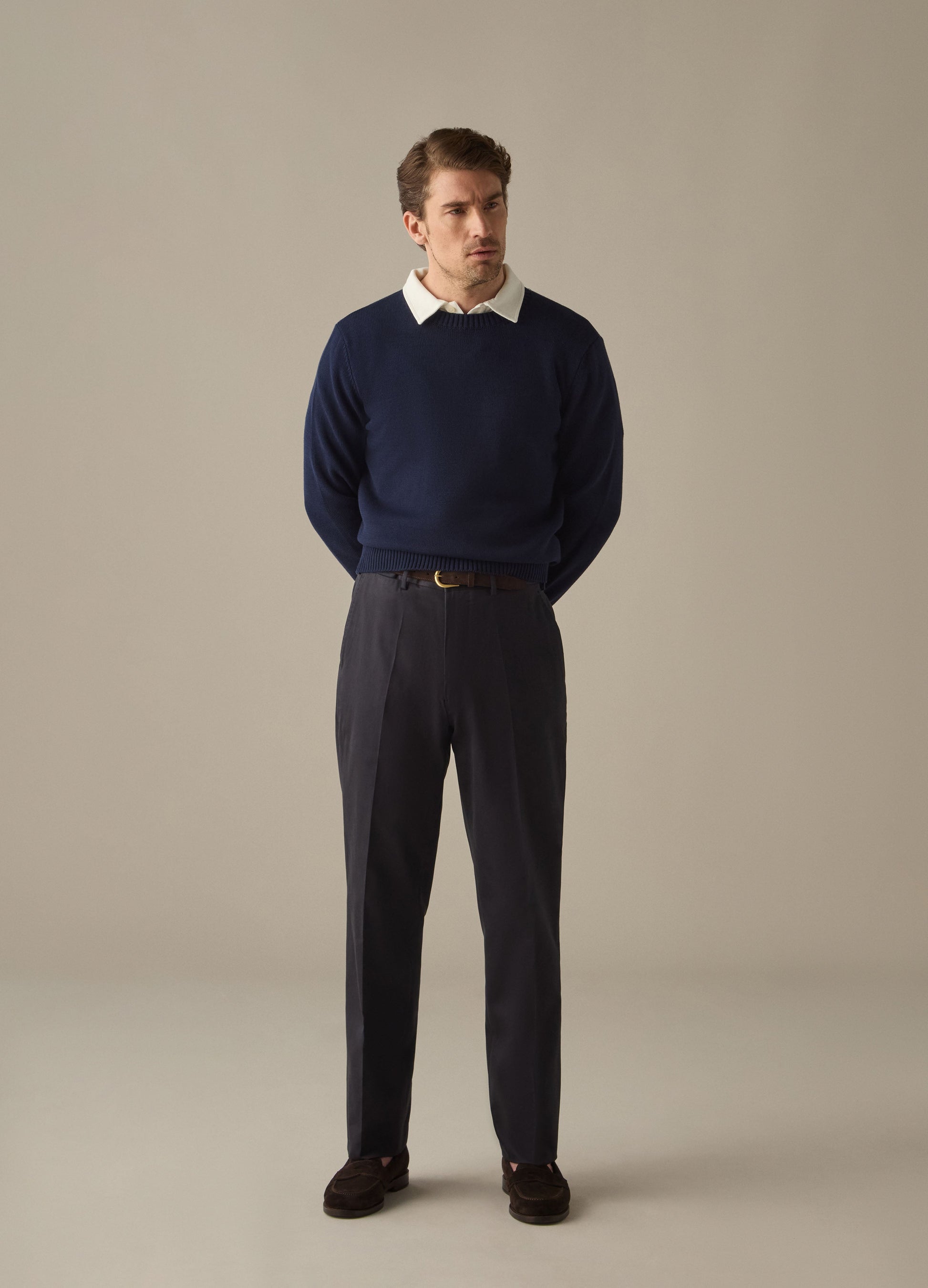 Alfie Cotton Trousers - Navy Berg & Berg