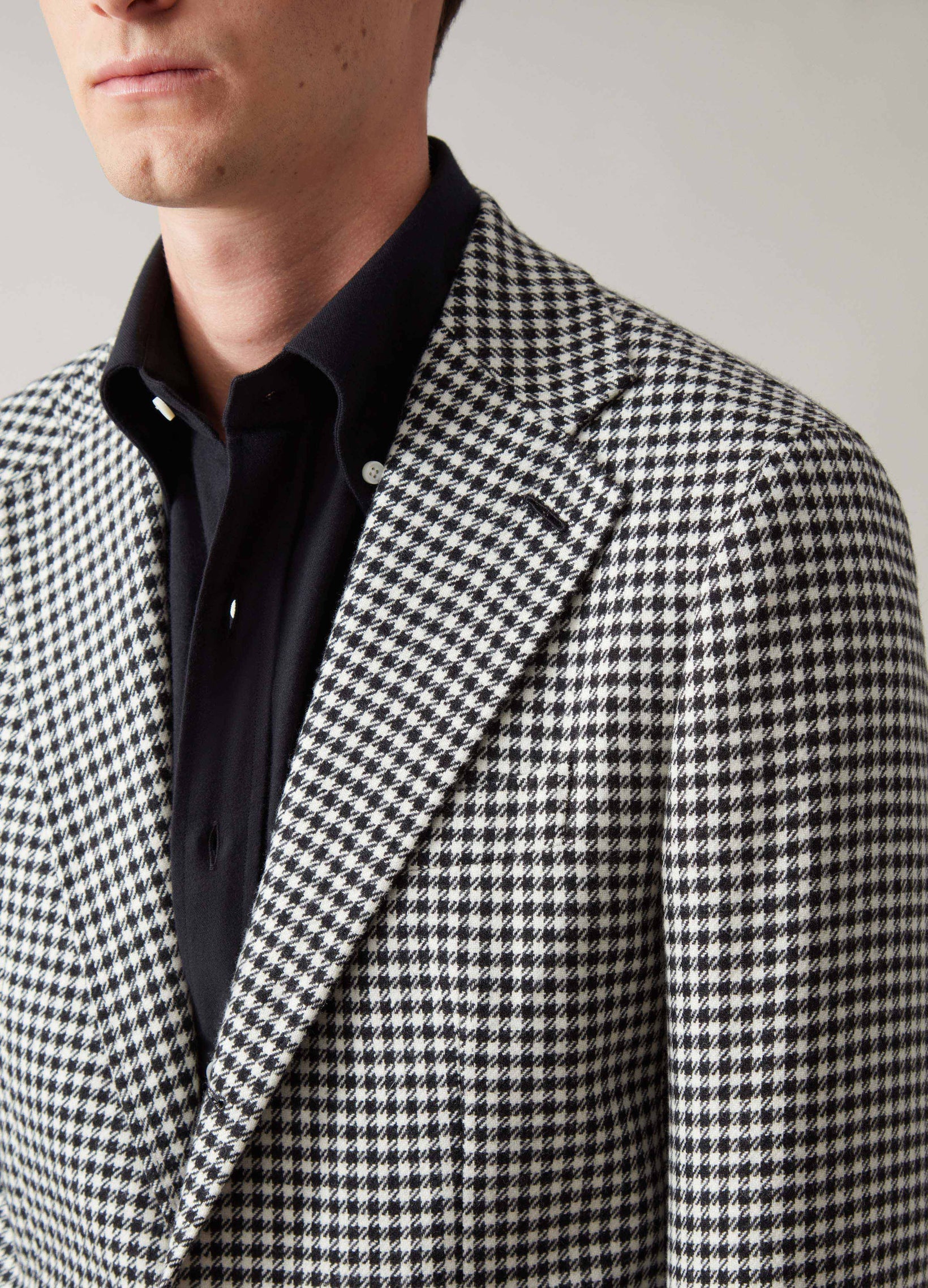 Dan Sport Wool/Cashmere Blazer - Black/White Houndstooth Berg & Berg