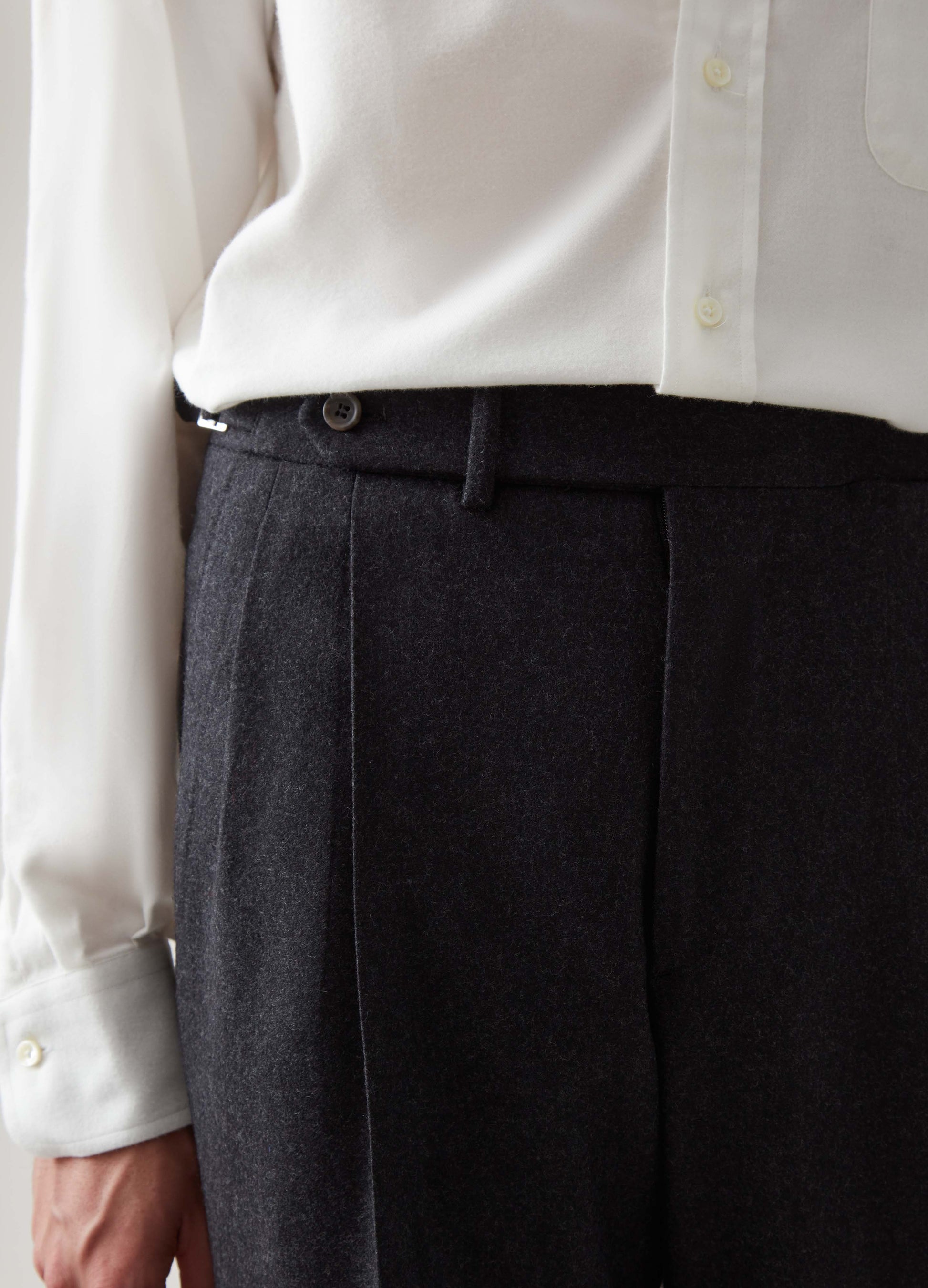 Antonio Flannel Trousers - Charcoal | Berg & Berg