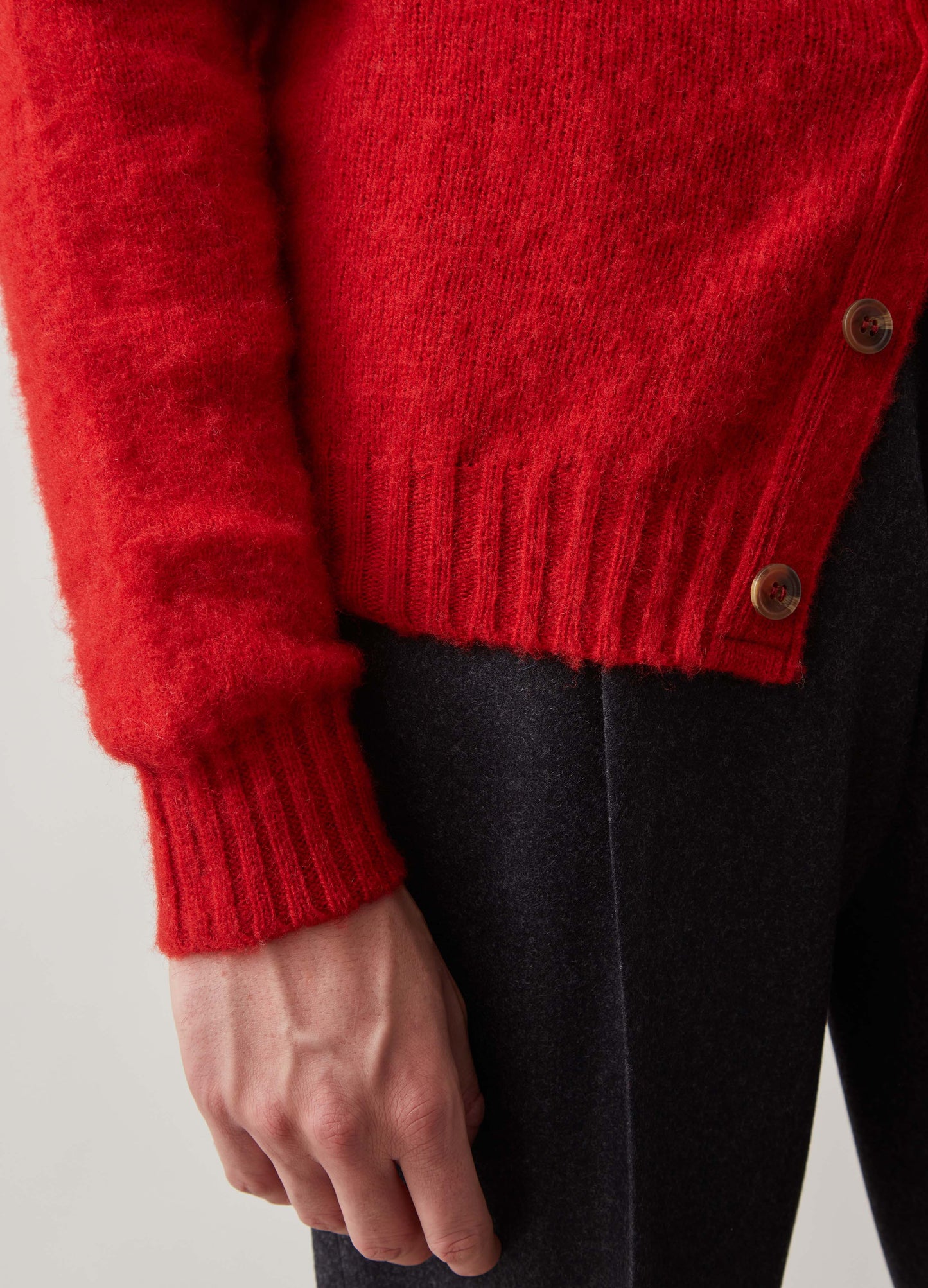 Brian Shaggy Cardigan - Red | Berg & Berg
