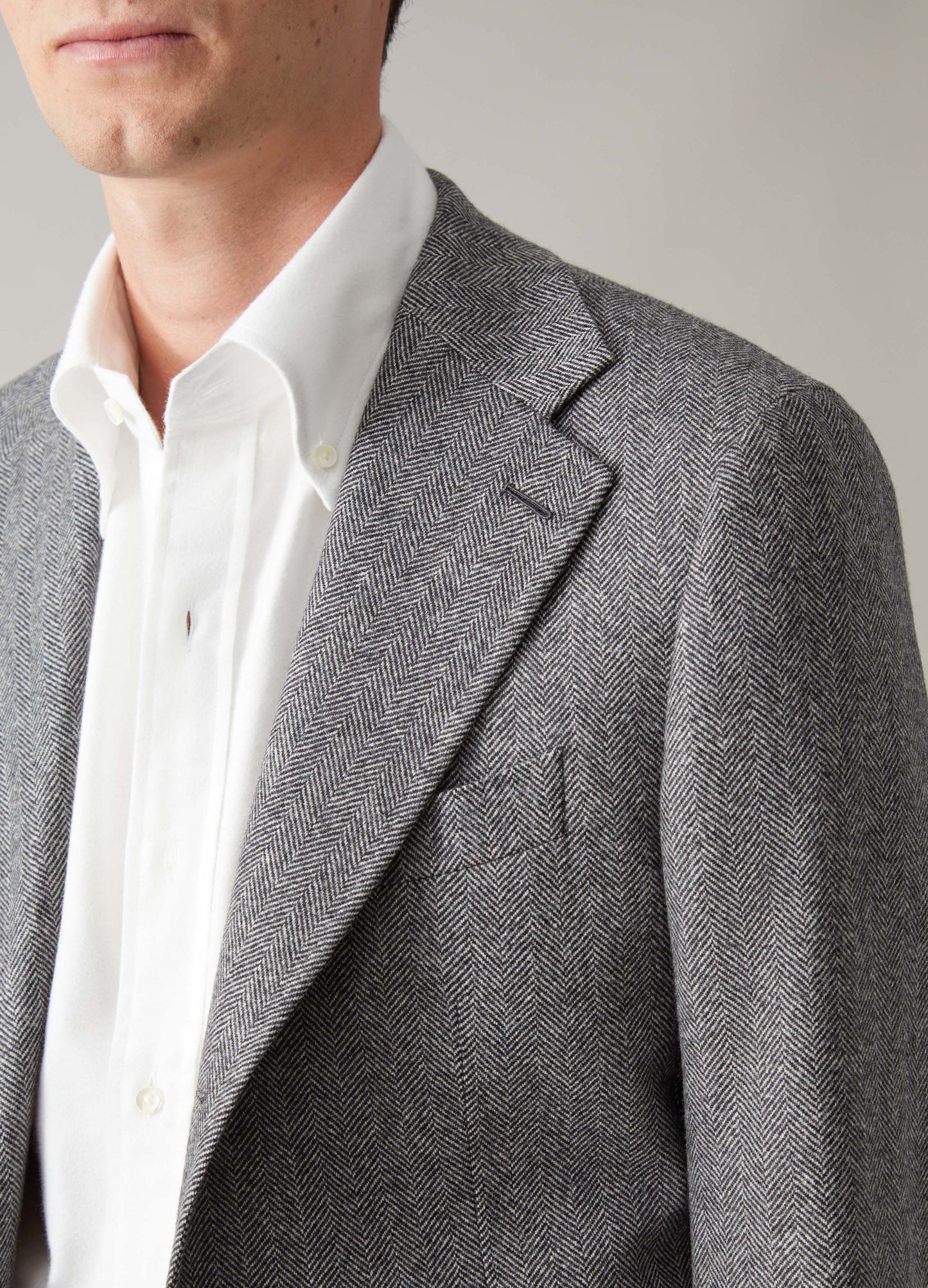 Dan Sport Wool/Cashmere Blazer - Black/White Herringbone | Berg & Berg