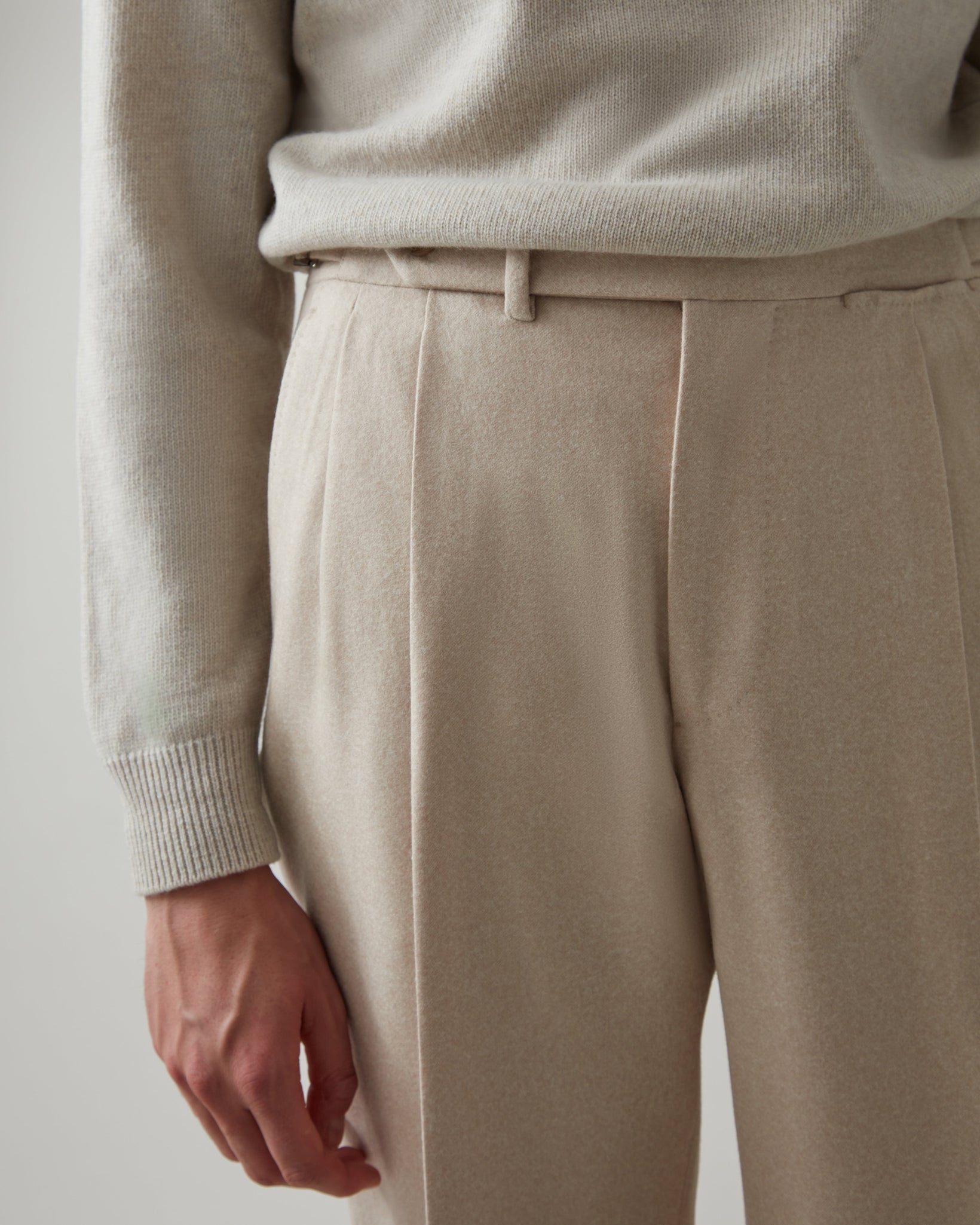 Antonio Flannel Trousers - Sand | Berg & Berg