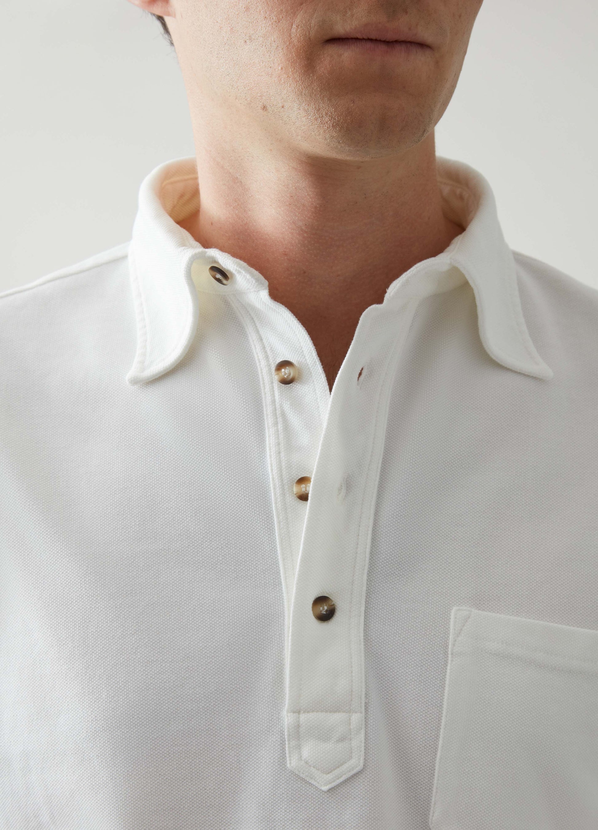 Teddy Long Sleeve Polo Shirt - White Berg & Berg