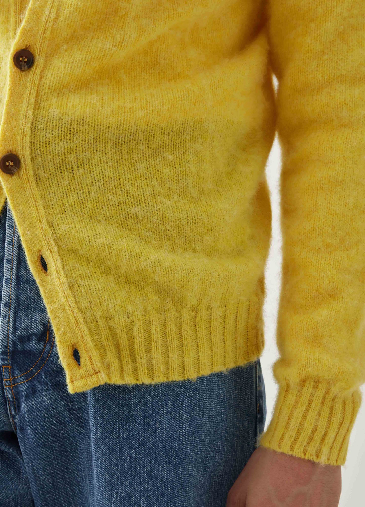 Brian Shaggy Cardigan - Yellow | Berg & Berg
