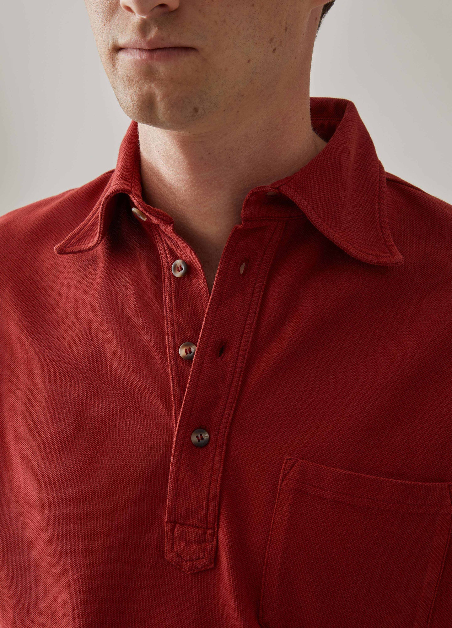 Teddy Long Sleeve Polo Shirt - Deep Red Berg & Berg