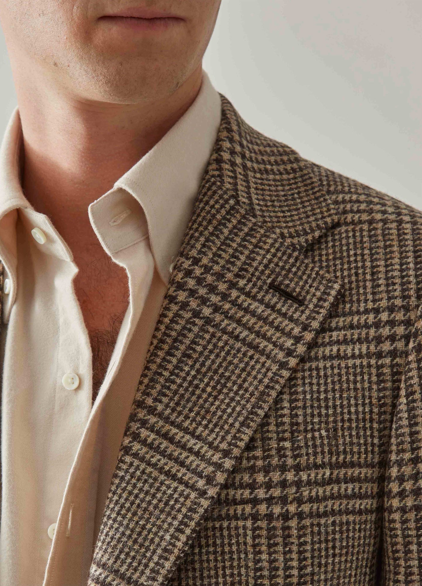 Dan Sport Tweed Blazer - Brown/Oat Glencheck | Berg & Berg
