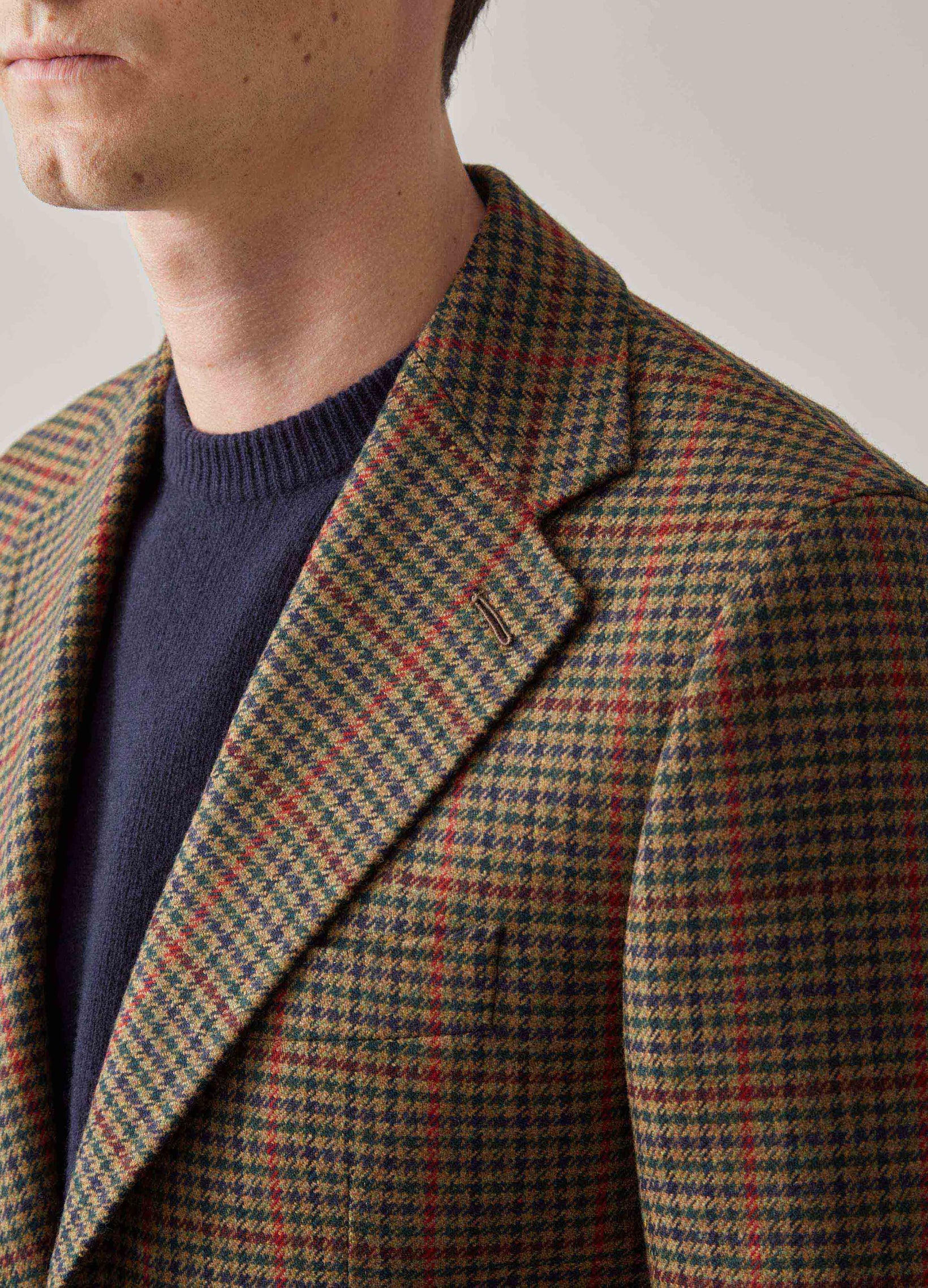 Dan Sport Wool Blazer - Green/Navy Glencheck | Berg & Berg