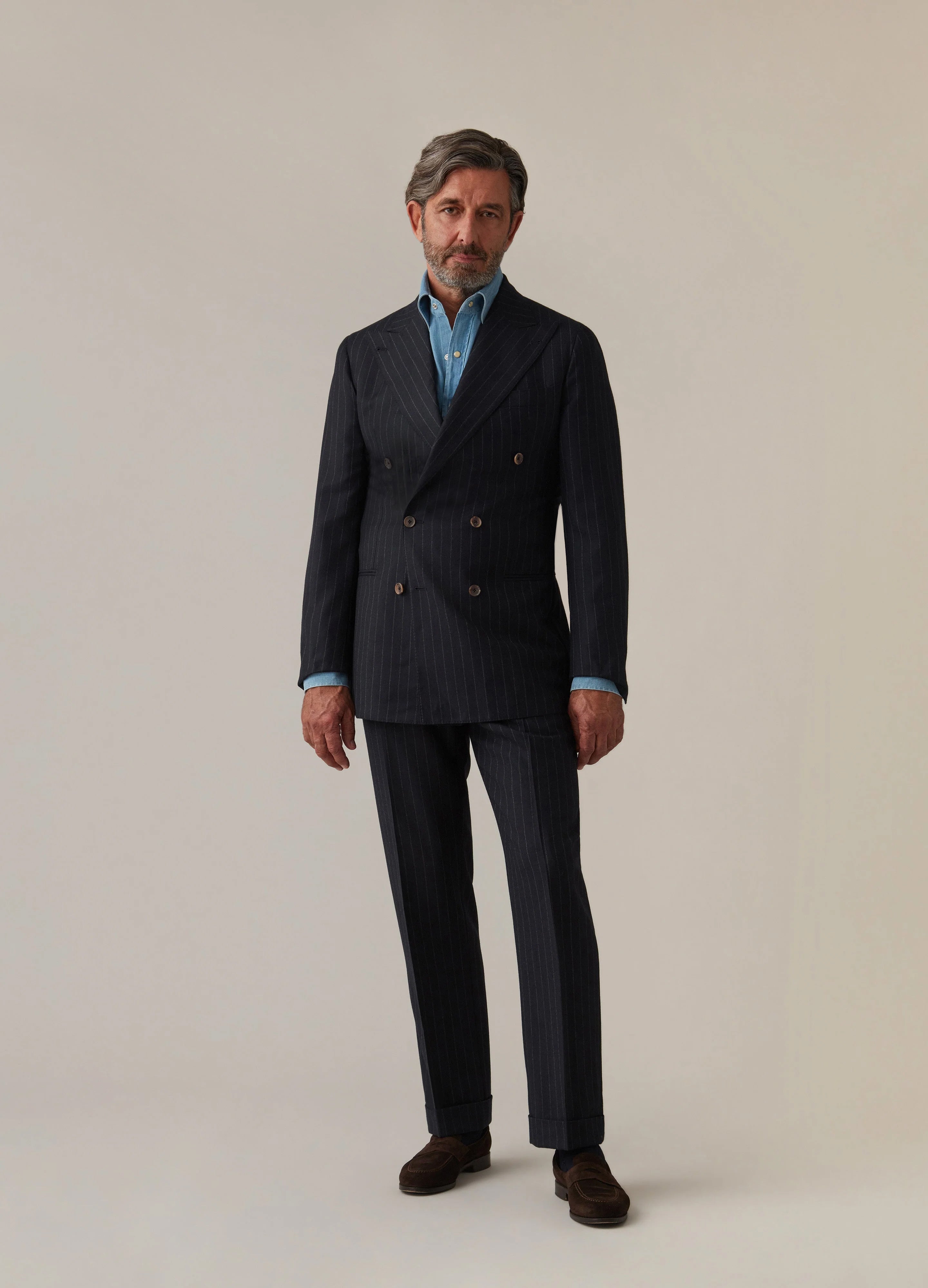 Dylan DB Chalk Stripe Blazer - Navy Berg & Berg