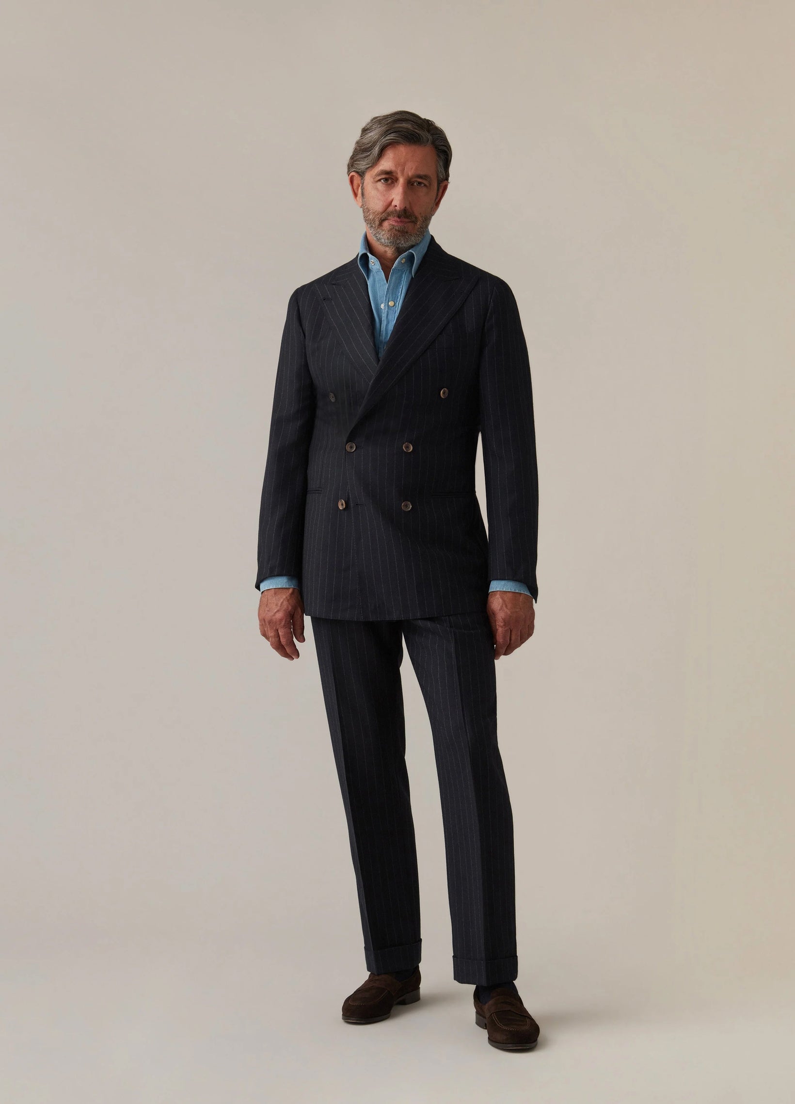 Dylan DB Chalk Stripe Blazer - Navy Berg & Berg
