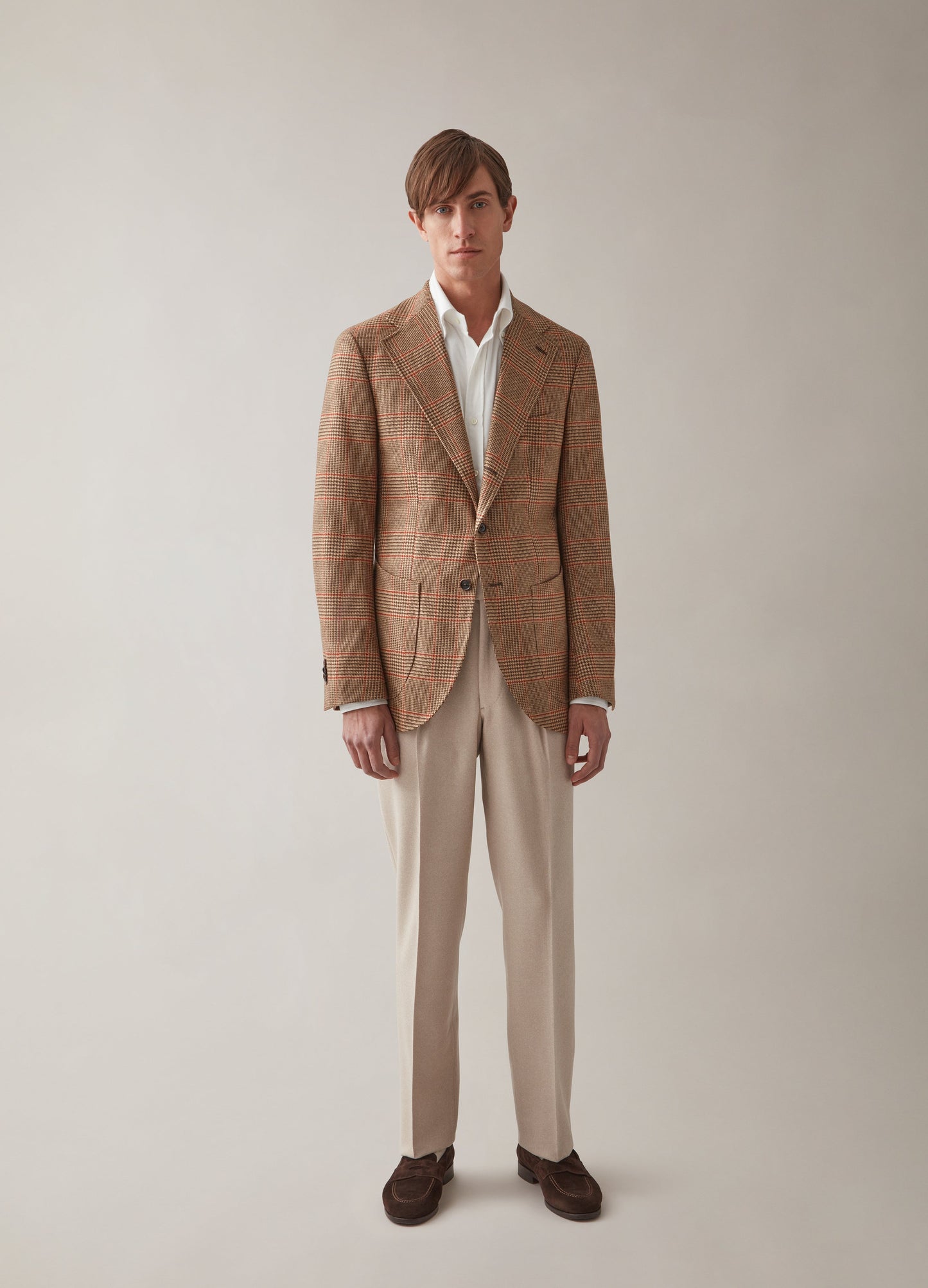 Dan Sport Wool/Cashmere Blazer - Brown/Red Glencheck Berg & Berg