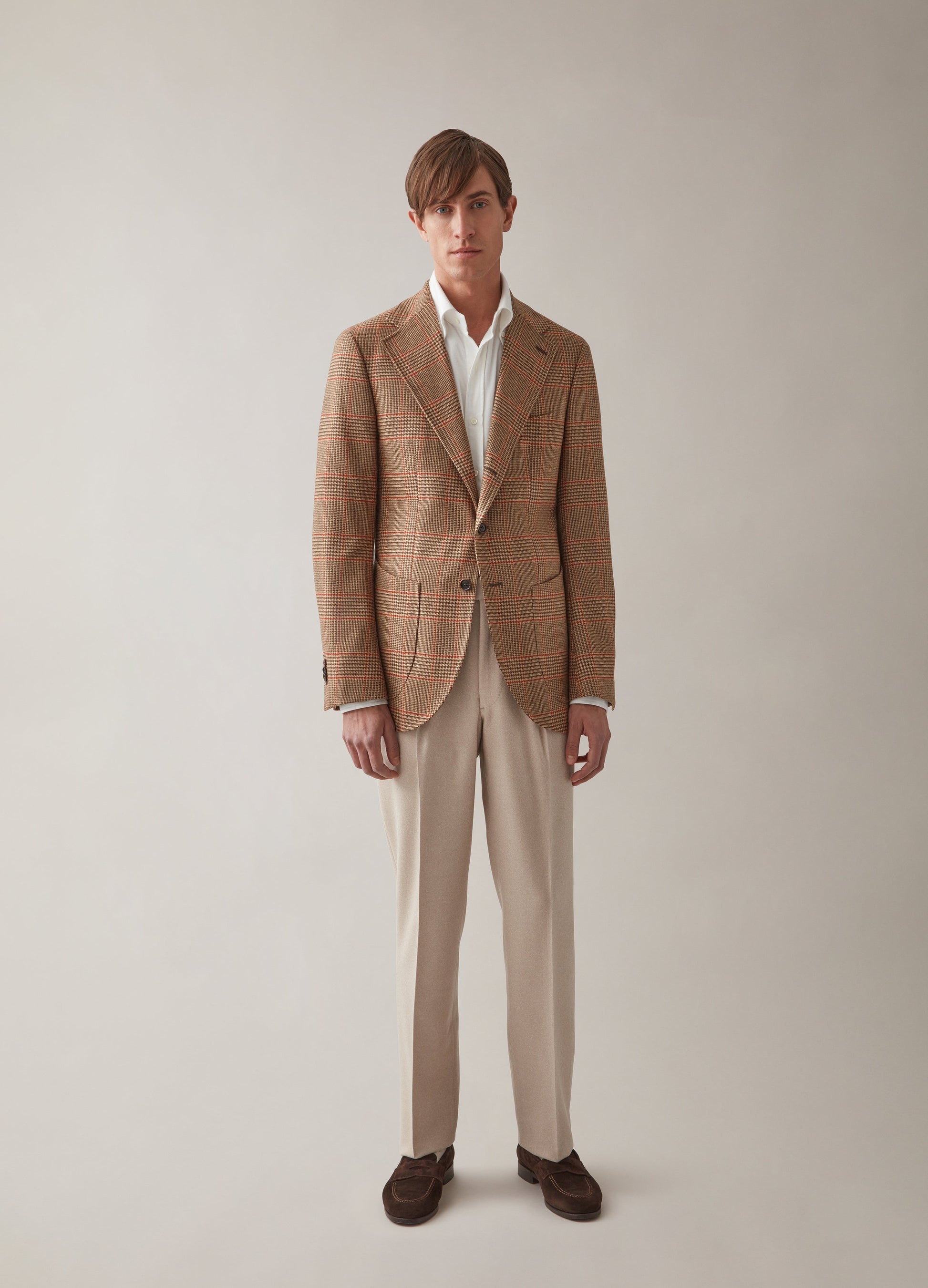 Dan Sport Wool/Cashmere Blazer - Brown/Red Glencheck Berg & Berg