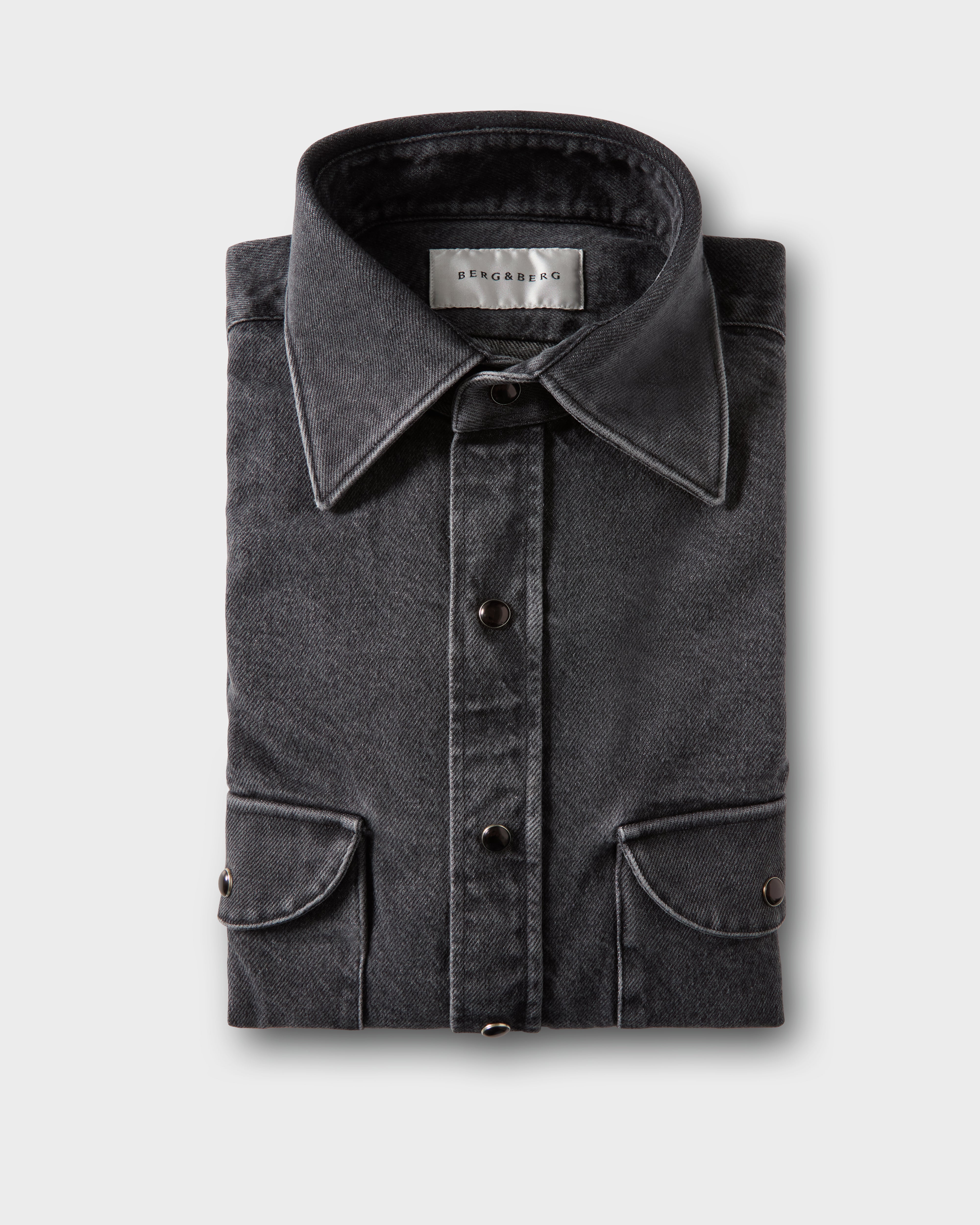 Fernando Western Shirt - Black Wash Berg & Berg