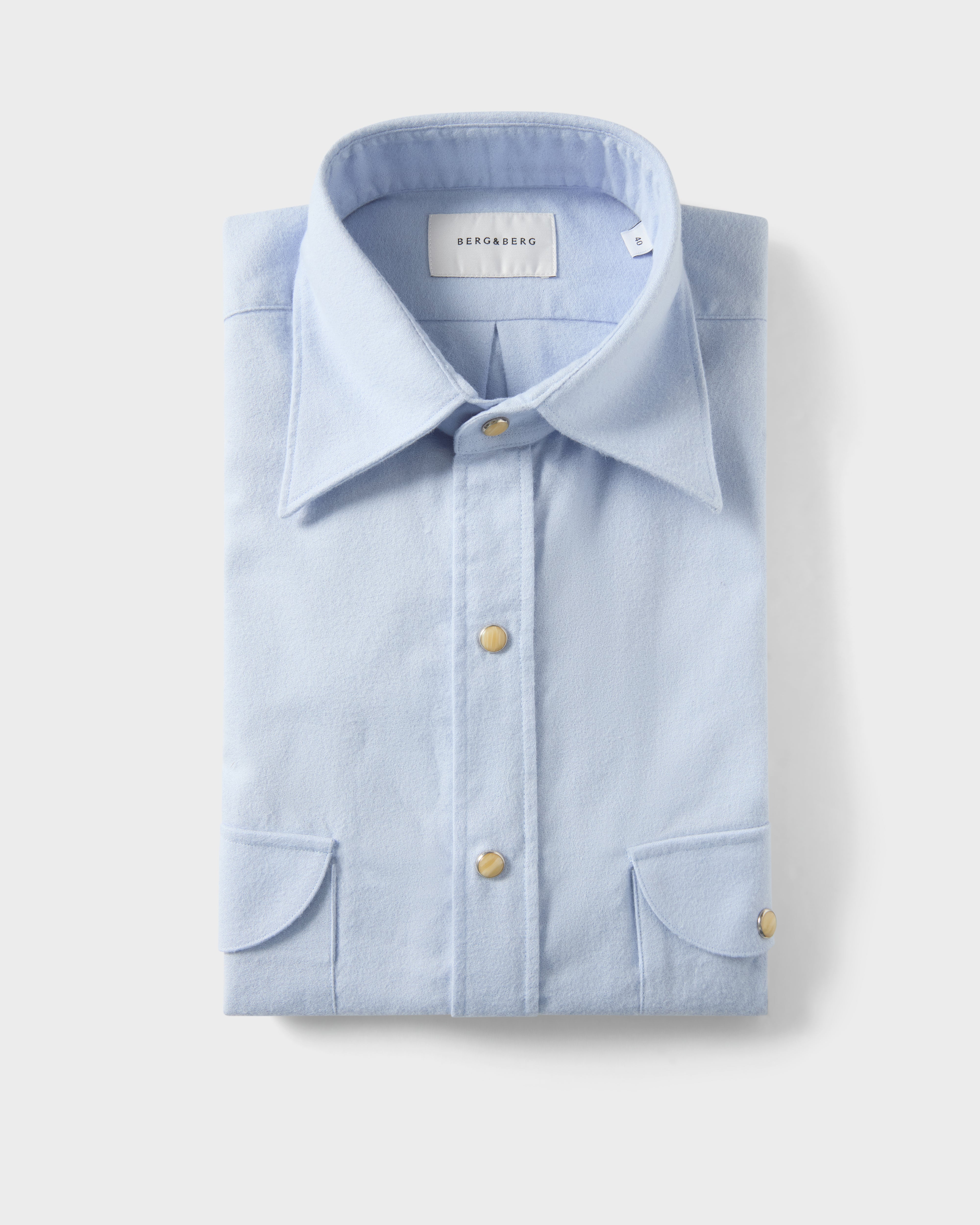Fernando Western Shirt - Light Blue Berg & Berg