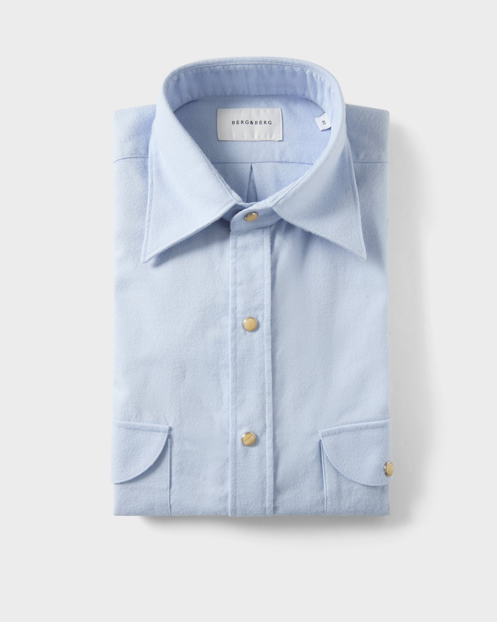 Fernando Western Shirt - Light Blue Berg & Berg