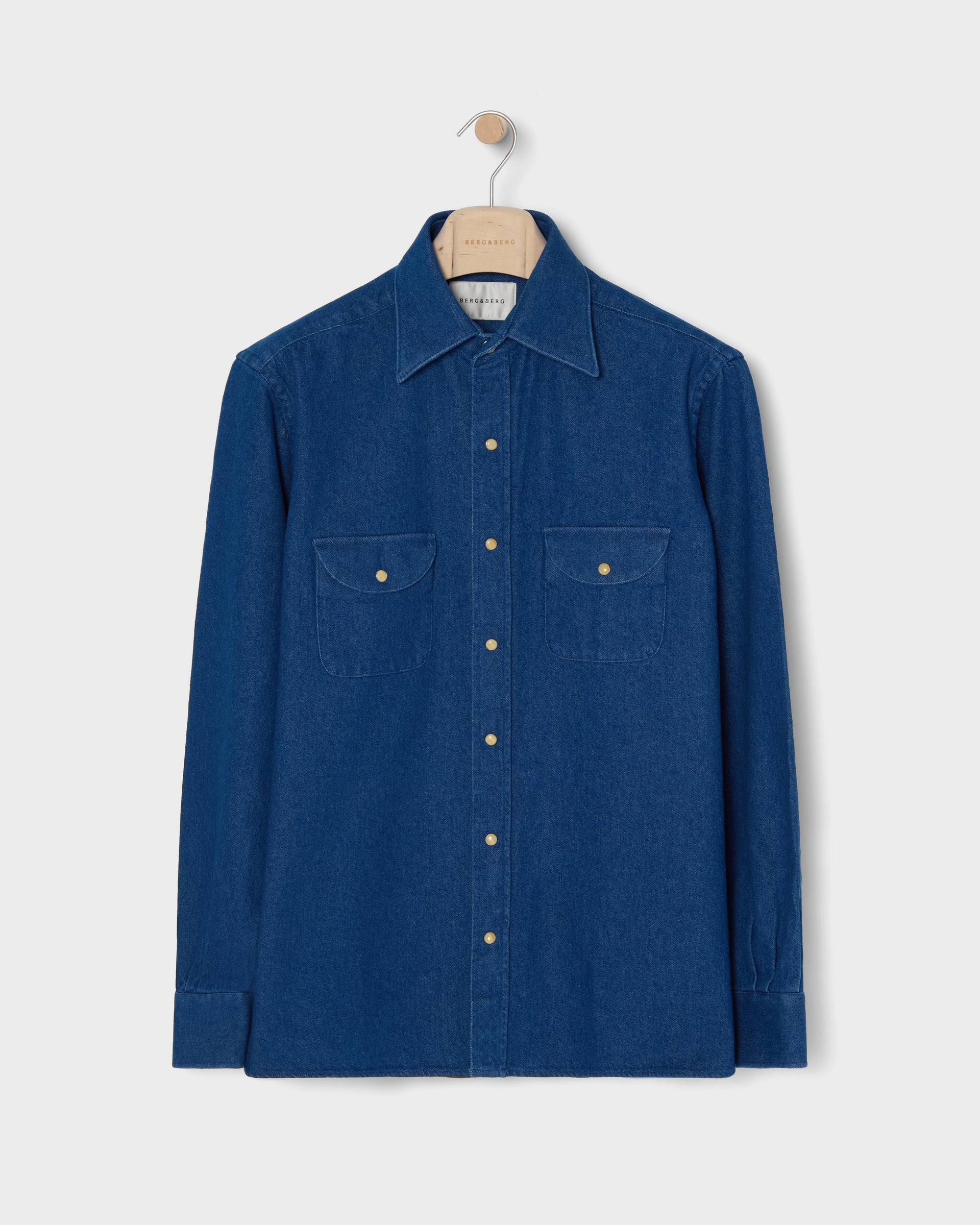 Fernando Western Shirt - Mid Blue Wash Berg & Berg