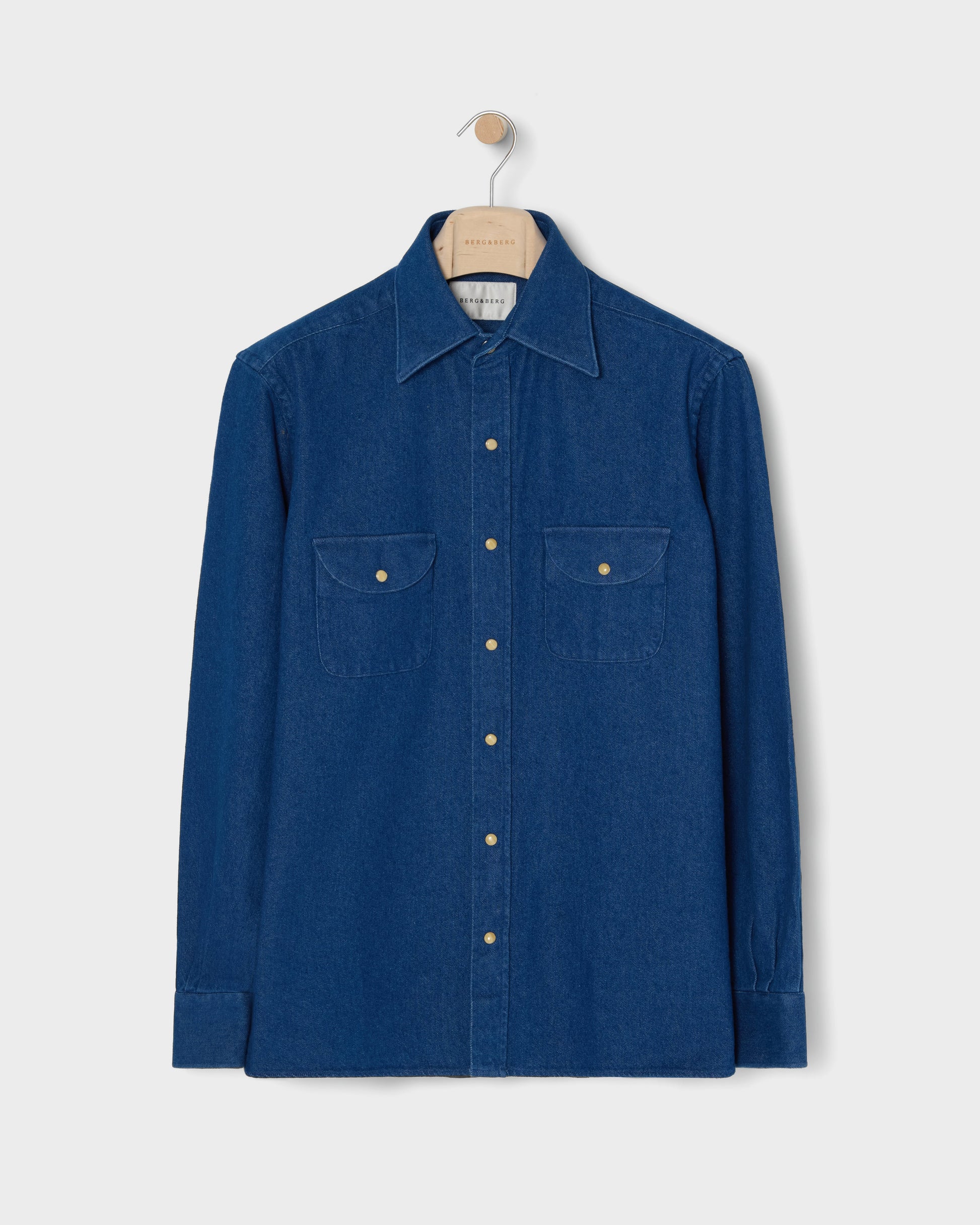 Fernando Western Shirt - Mid Blue Wash Berg & Berg