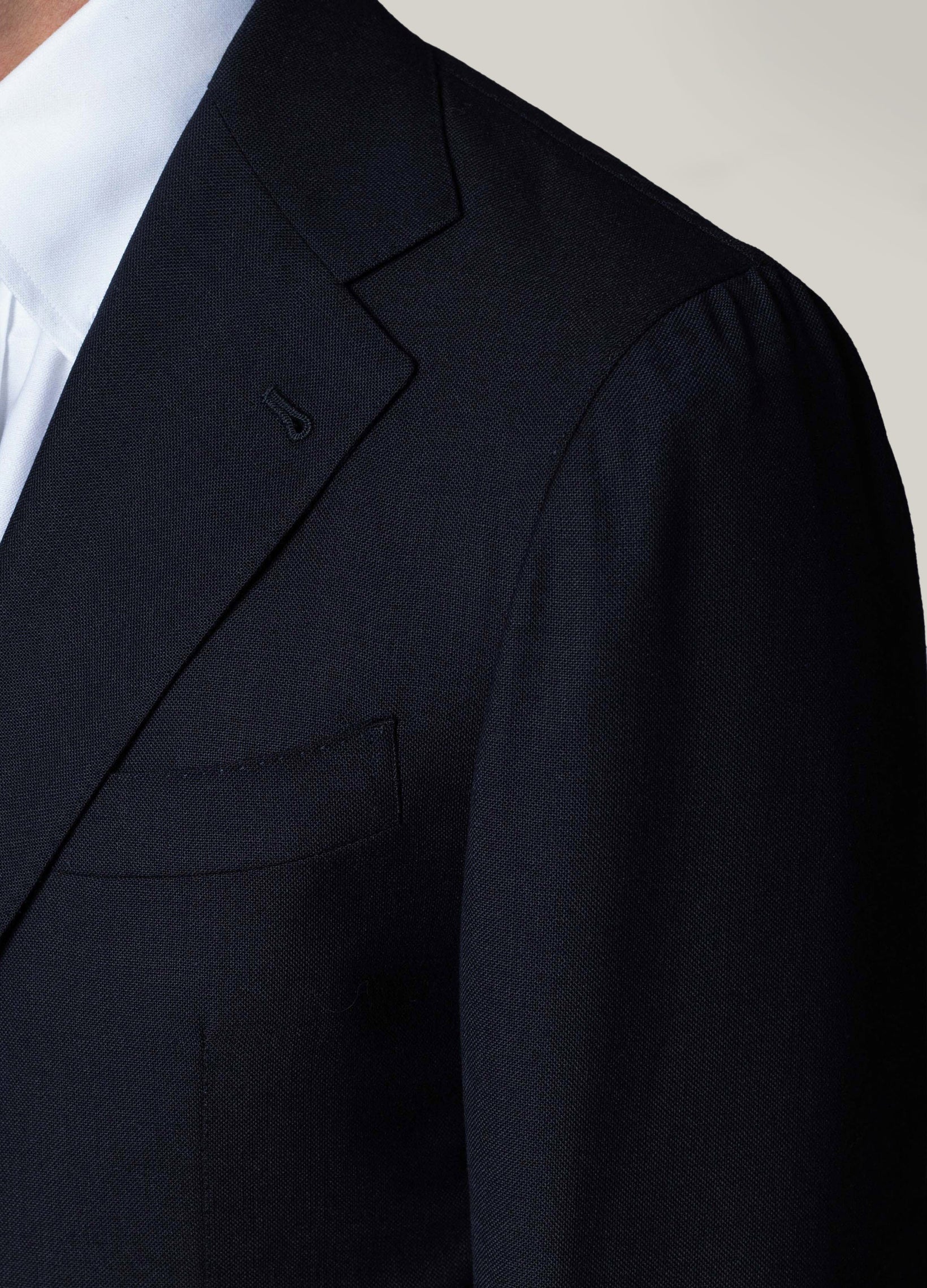 Dan High Twist Wool Blazer - Navy Berg & Berg