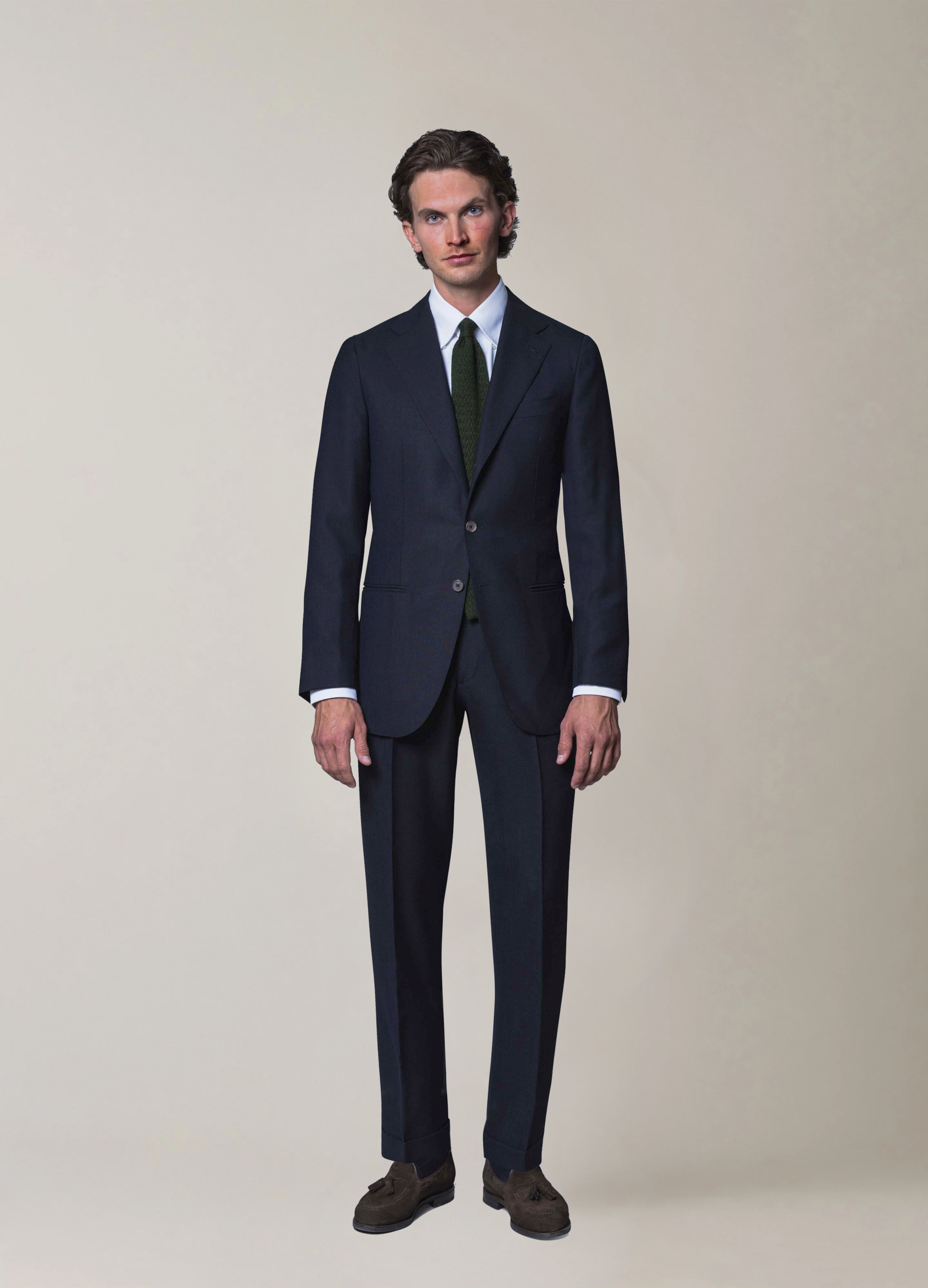 Dan High Twist Wool Blazer - Navy Berg & Berg