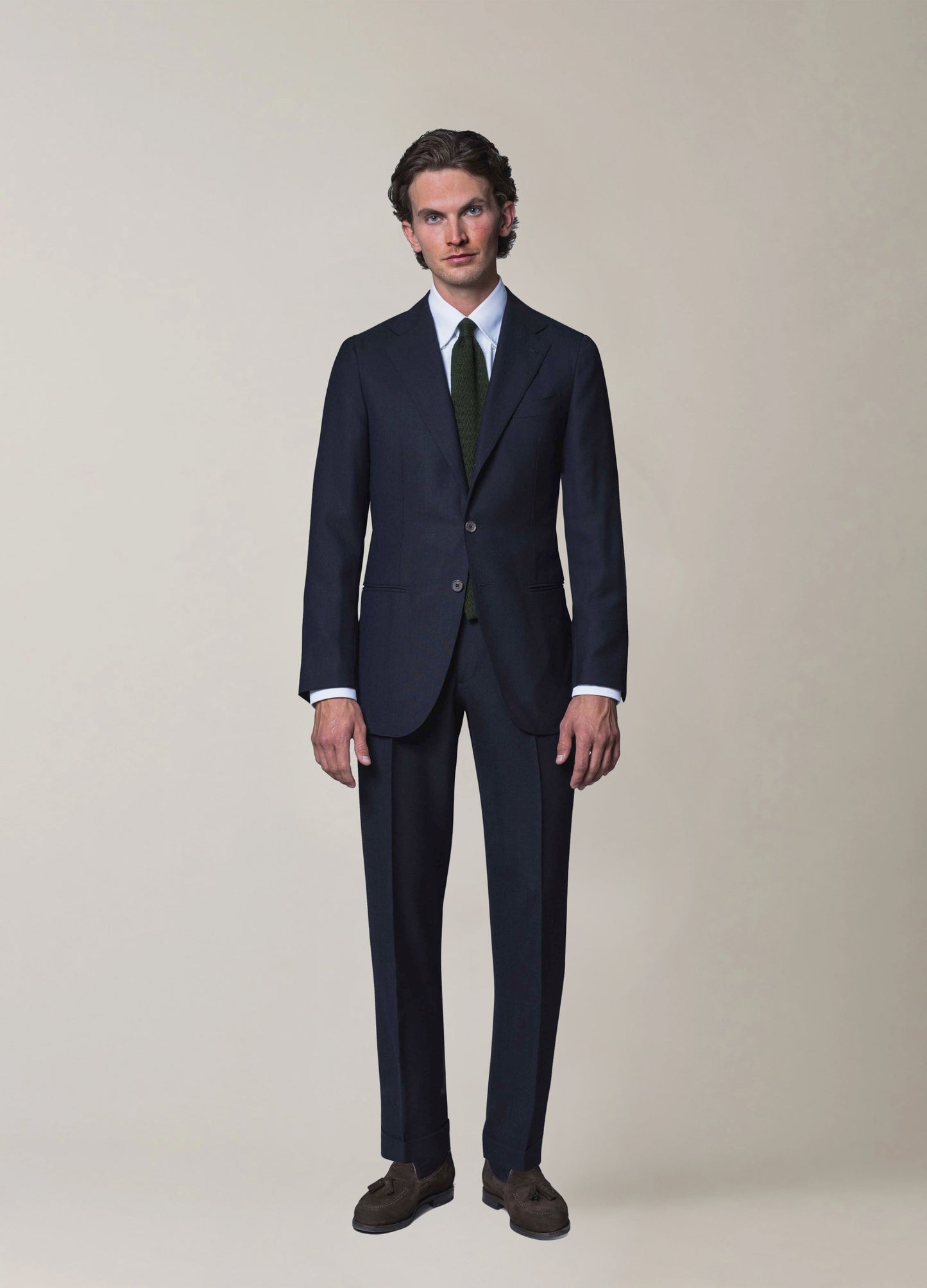 Dan High Twist Wool Blazer - Navy Berg & Berg