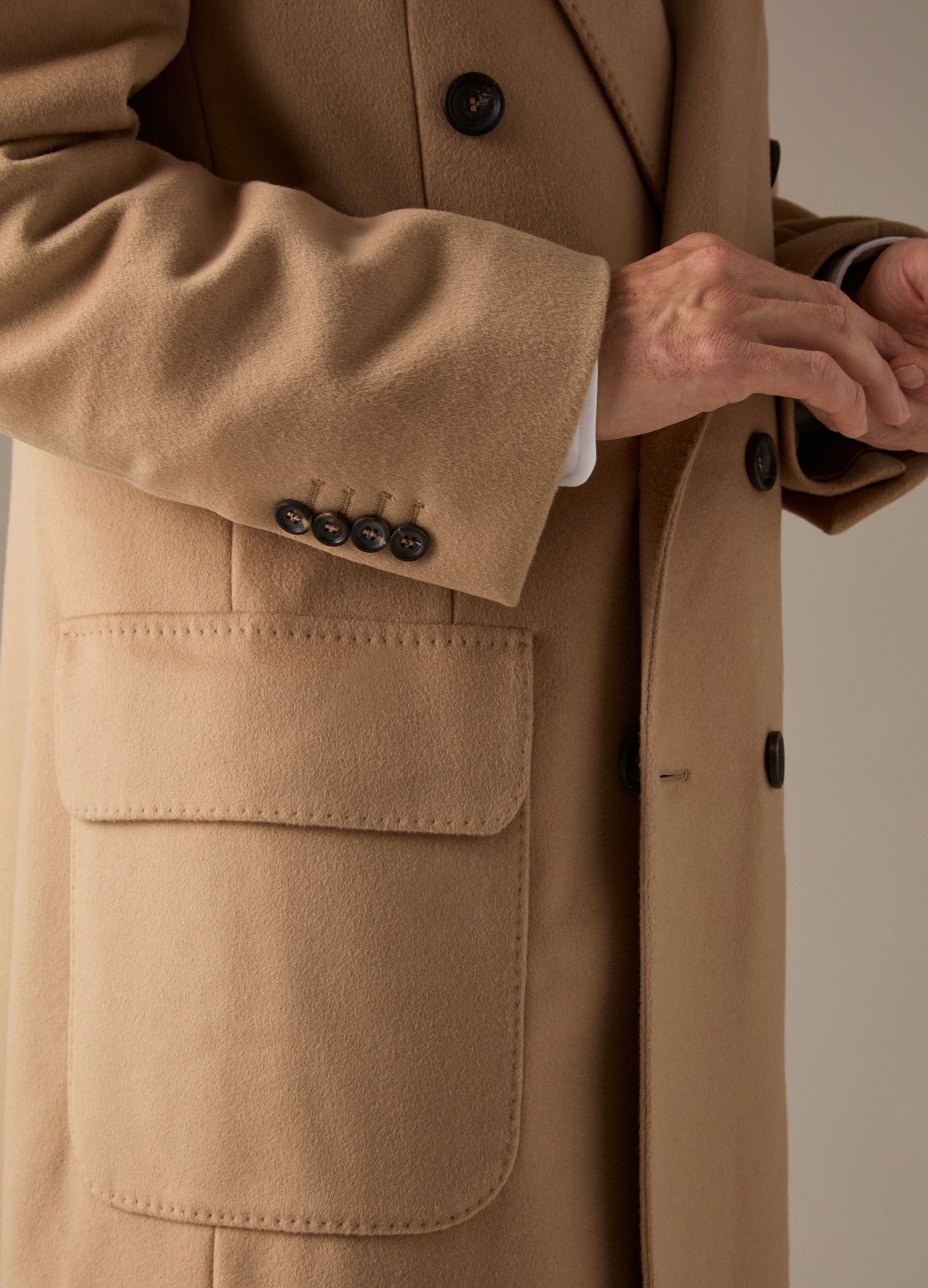 Noah Double Breasted Coat - Camel