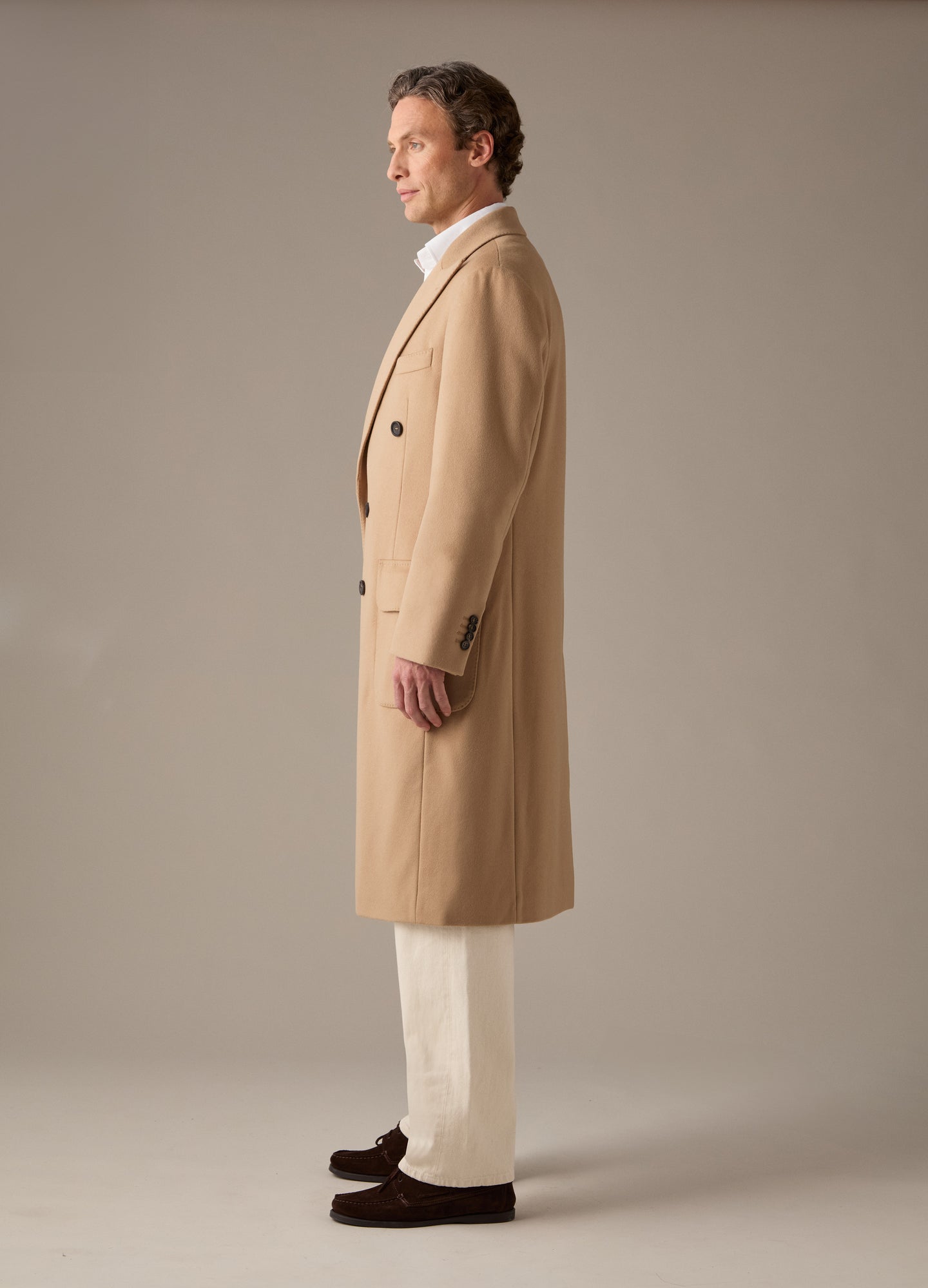 Noah Double Breasted Coat - Camel