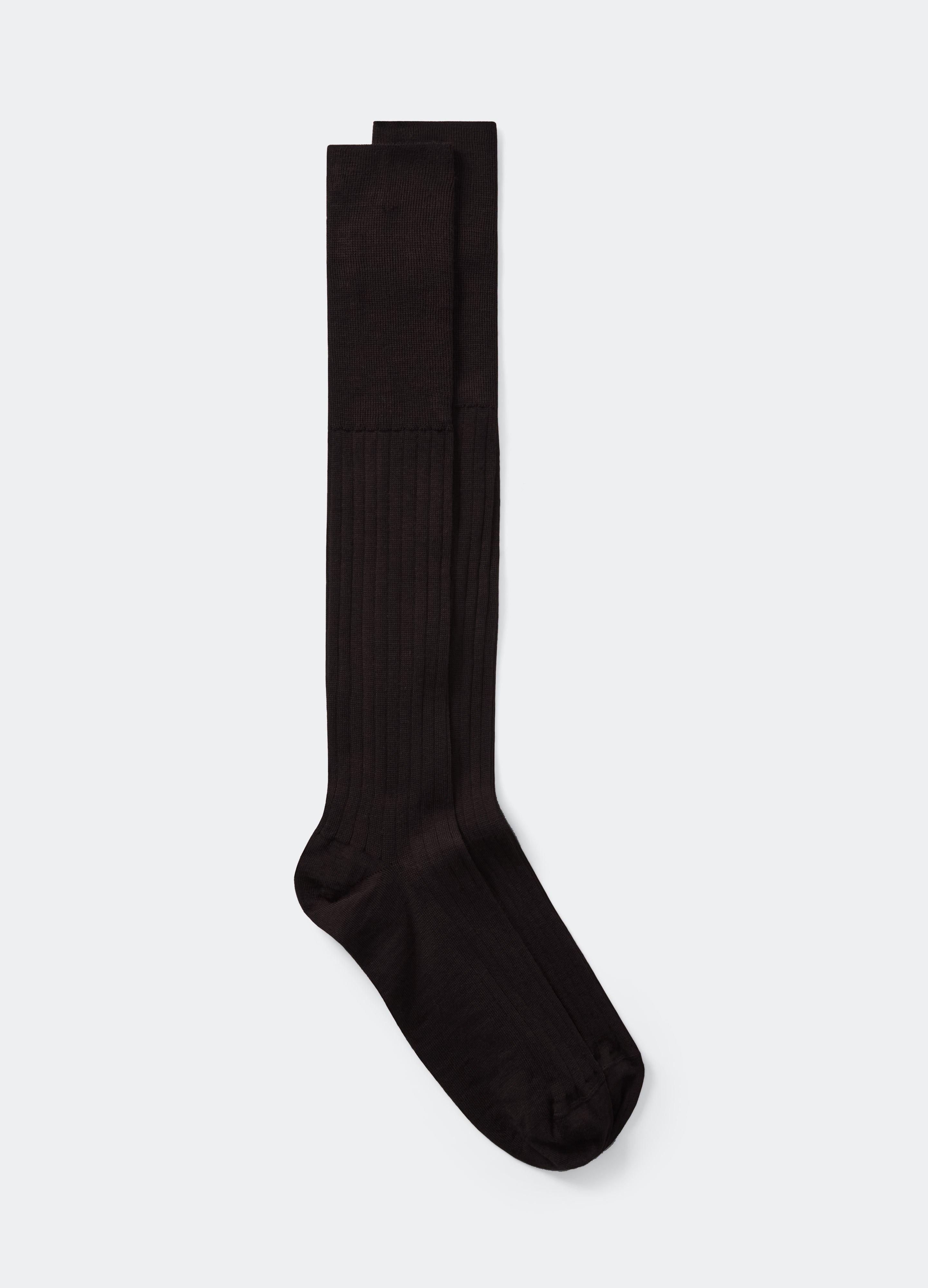 Over the Calf Wool Socks - Black Berg & Berg