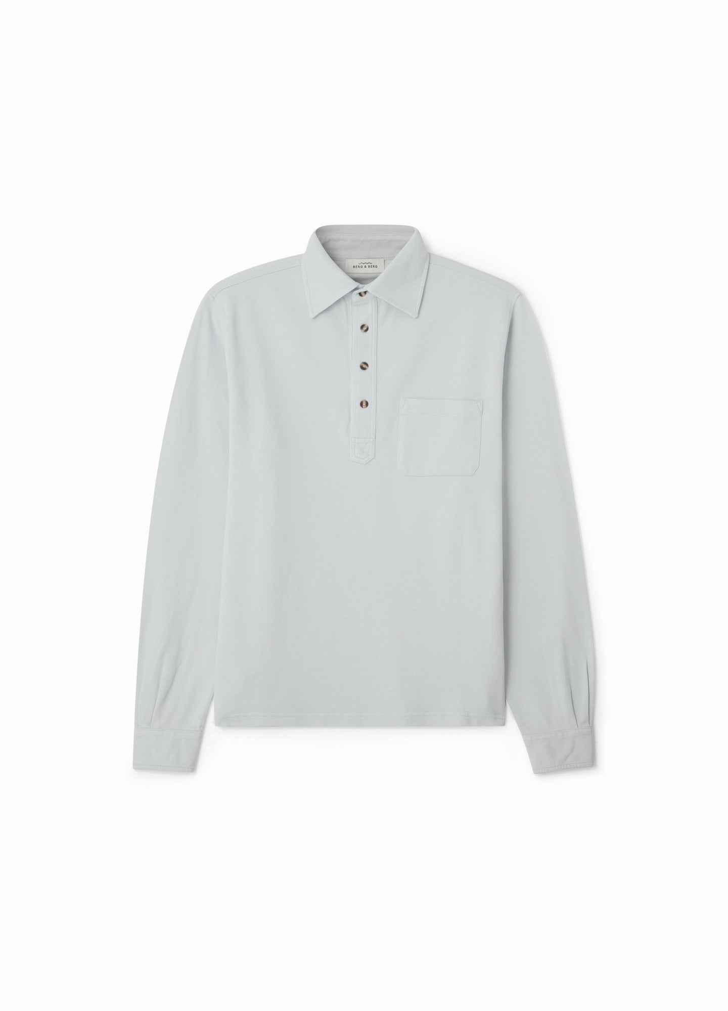 Ted Long Sleeve Polo Shirt - Cloud Blue Berg & Berg