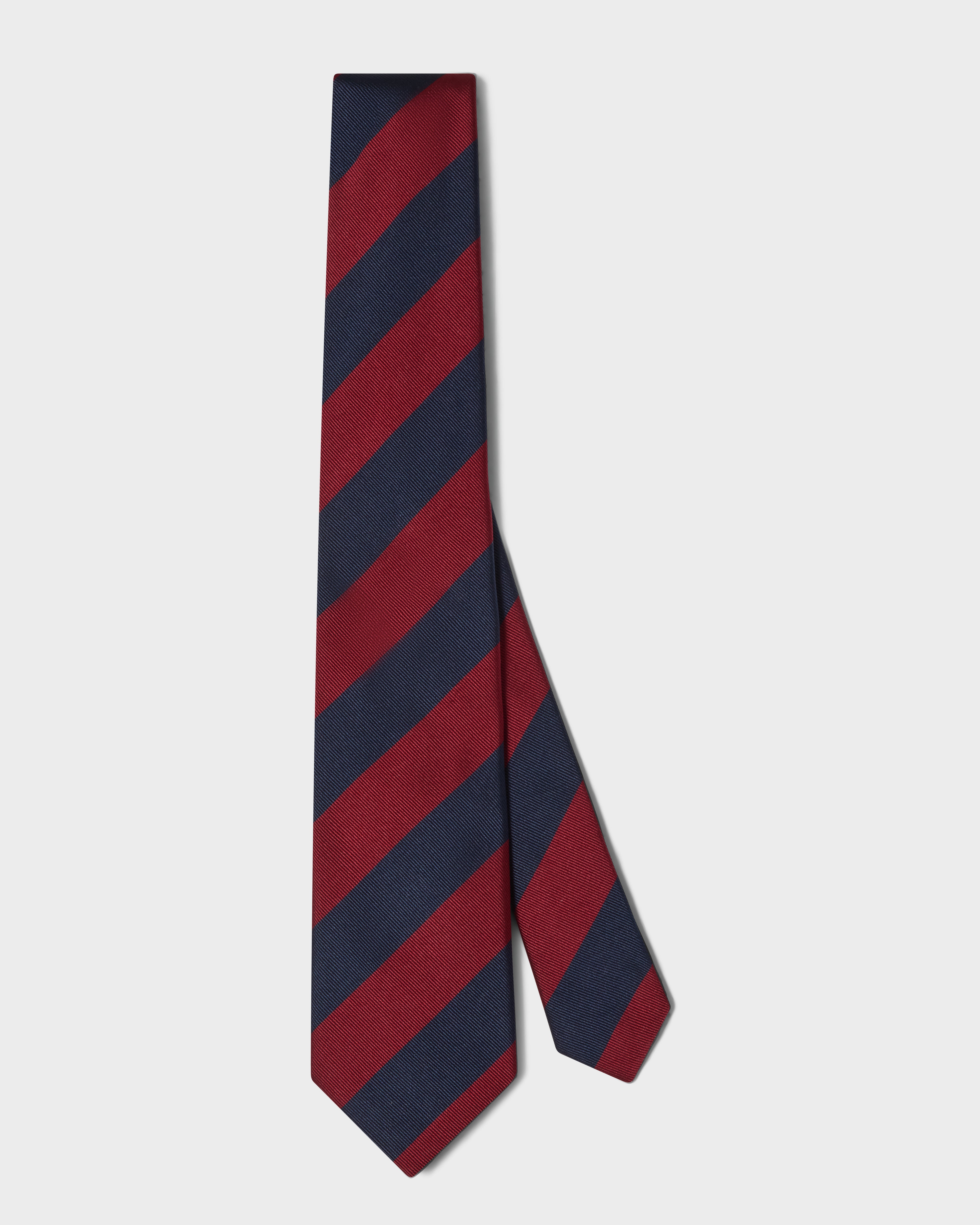 Block Stripe Silk Tie - Blue/Red Berg & Berg