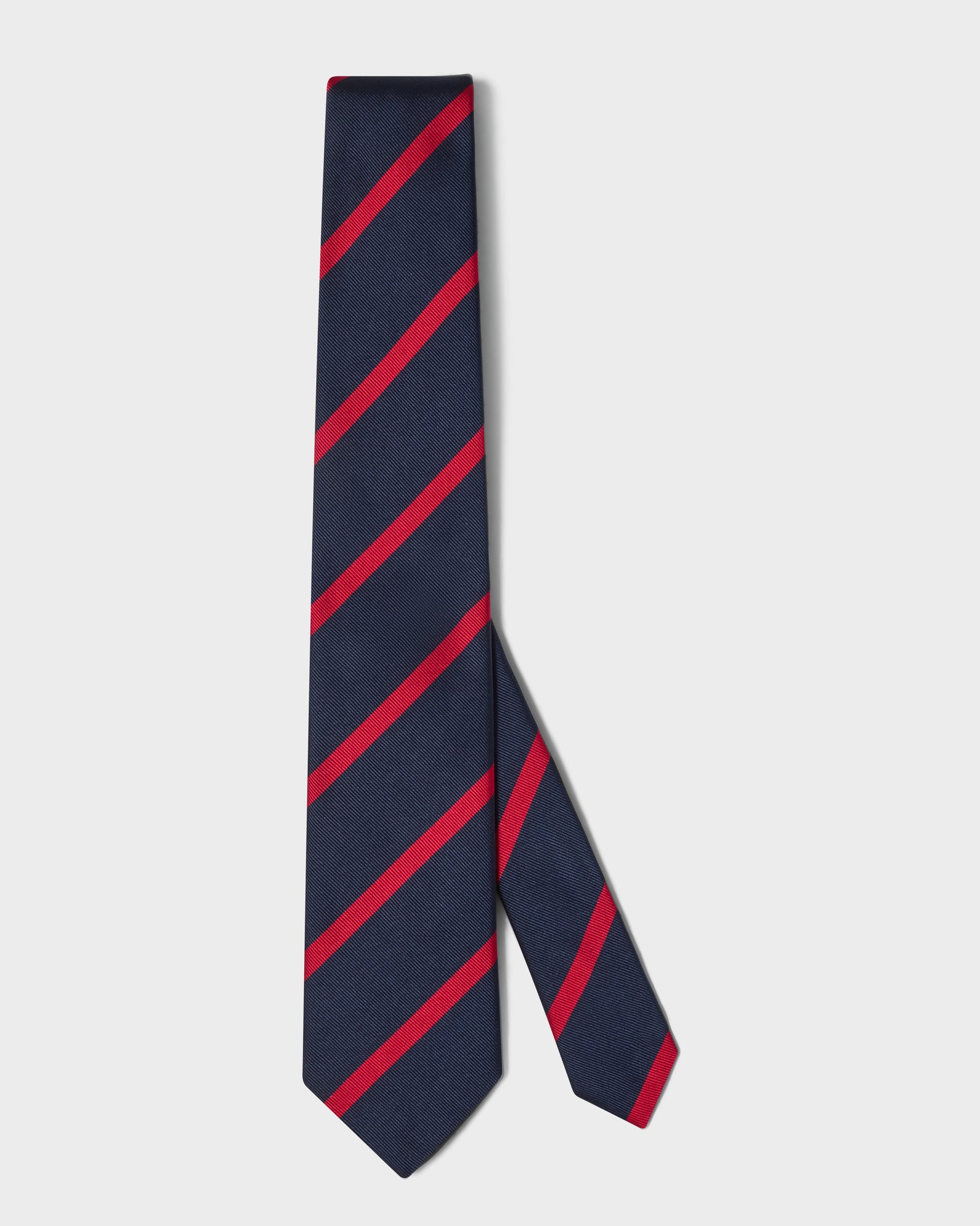 Striped Silk Tie - Navy/Red Berg & Berg