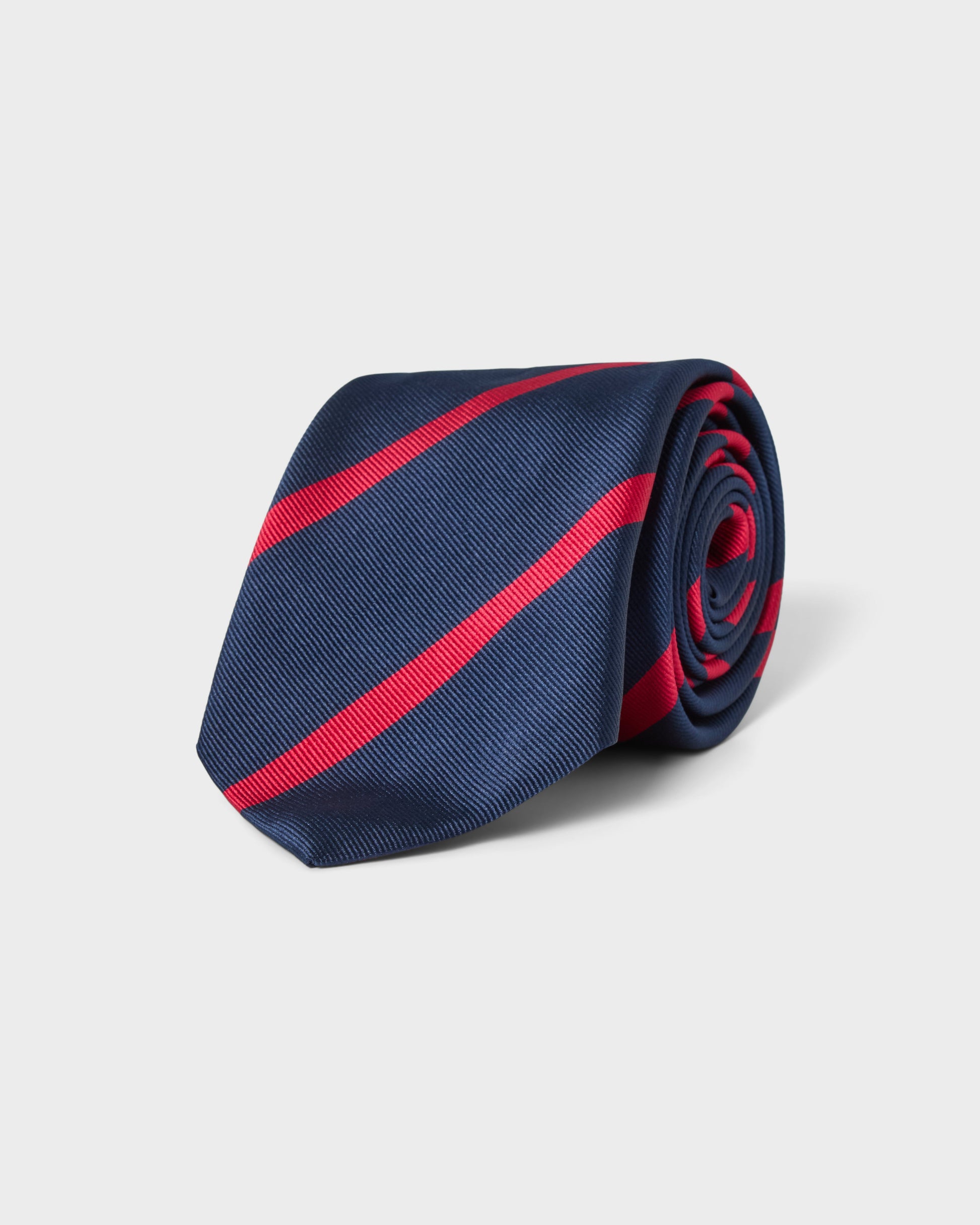 Striped Silk Tie - Navy/Red Berg & Berg