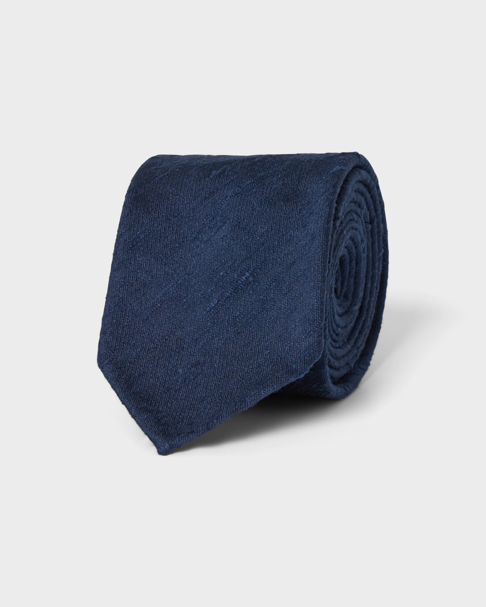 Shantung Silk Tie - Navy | Berg & Berg