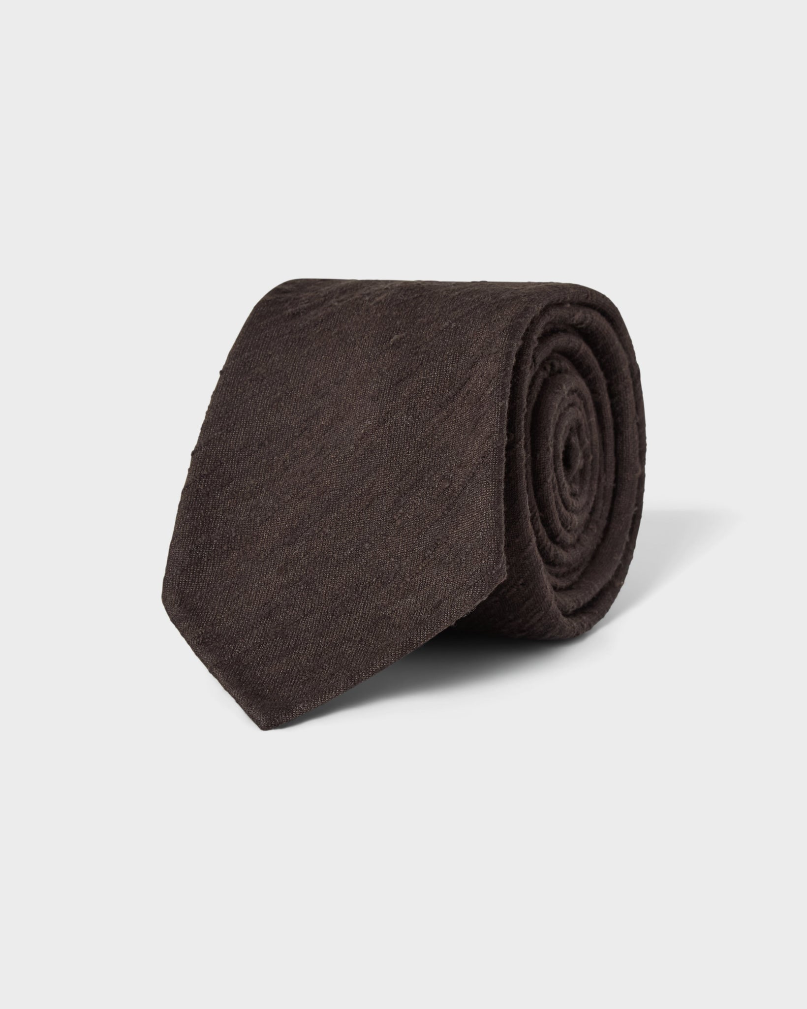 Shantung Silk Tie - Brown | Berg & Berg