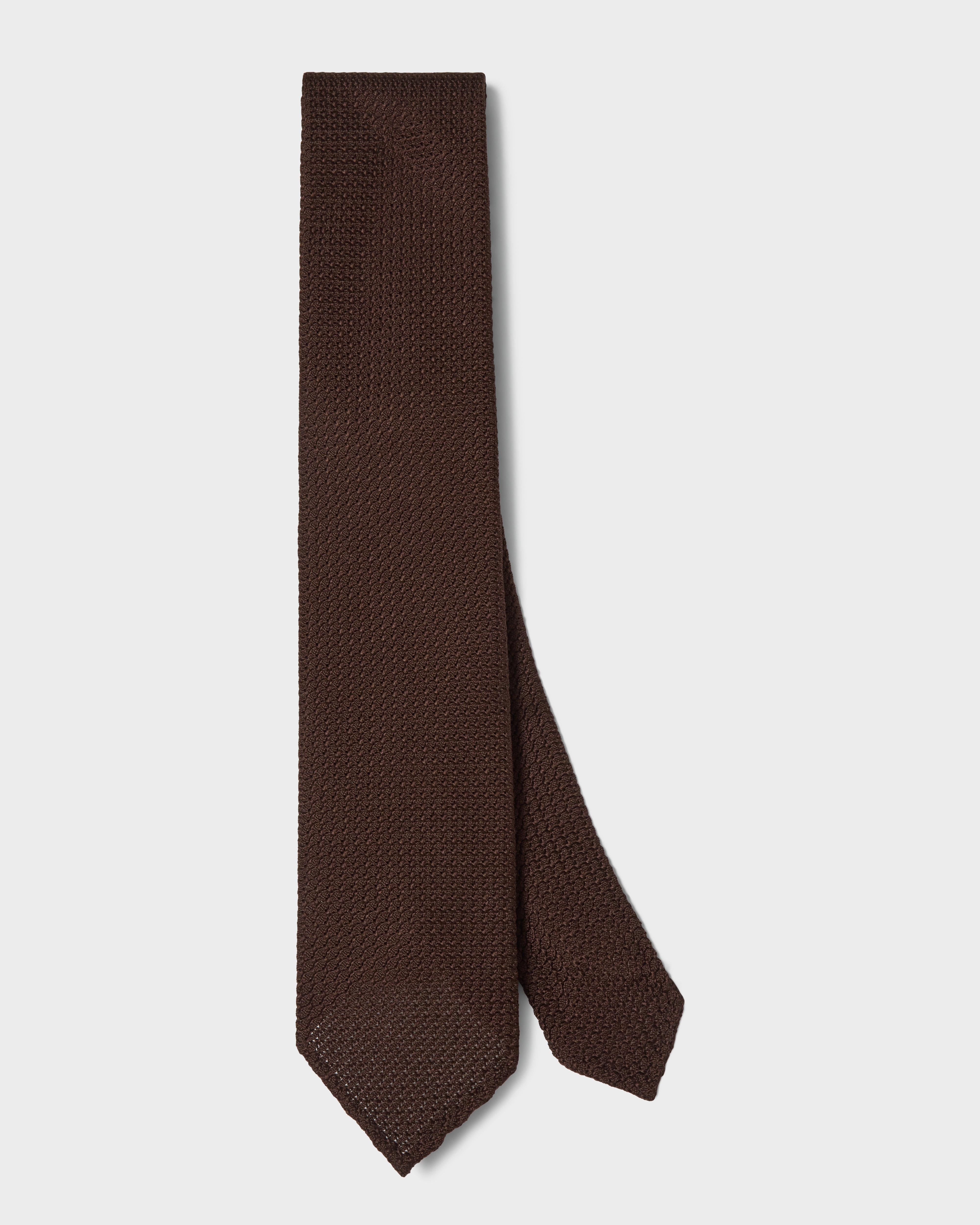 Grenadine Silk Tie - Brown | Berg & Berg