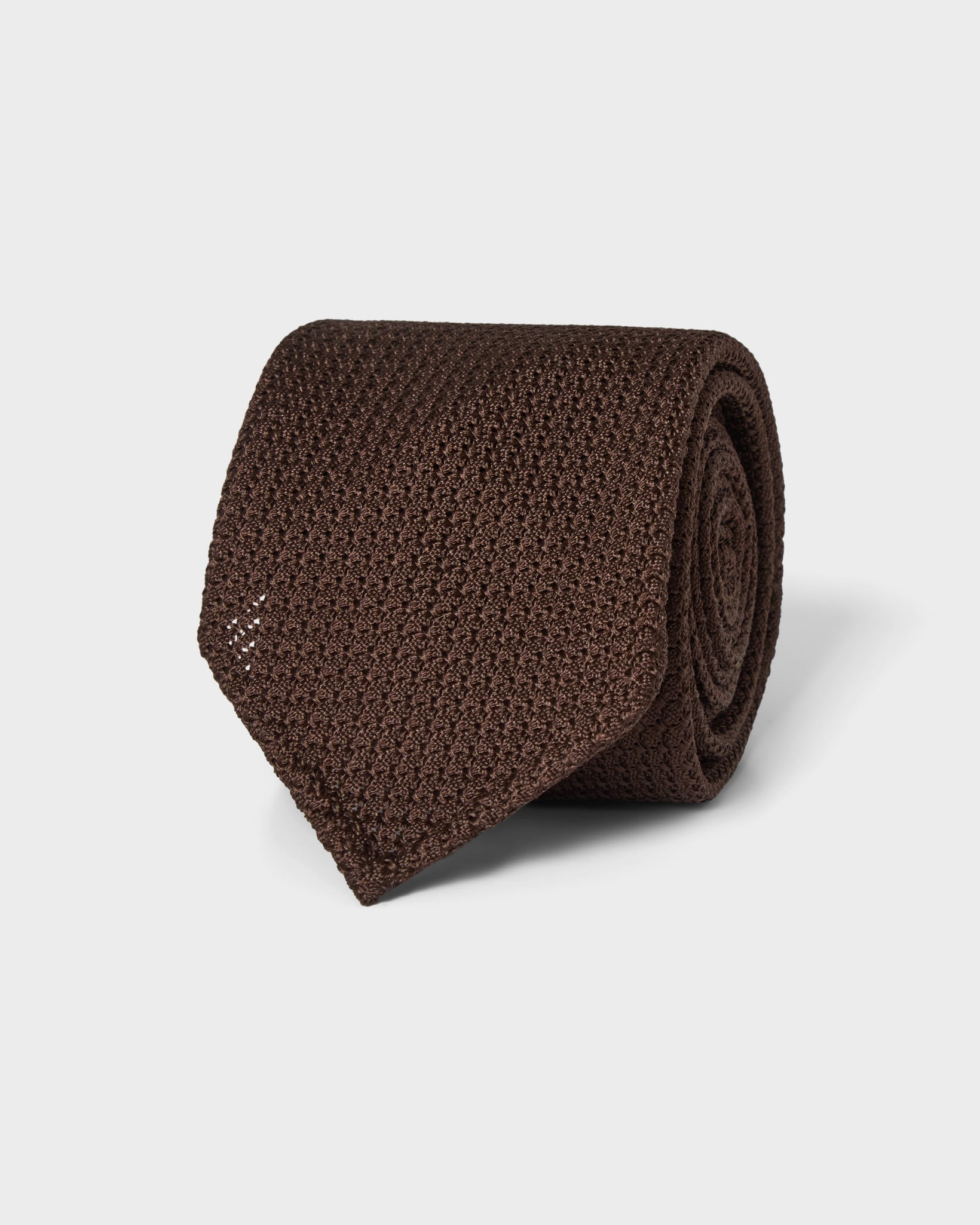 Grenadine Silk Tie - Brown | Berg & Berg
