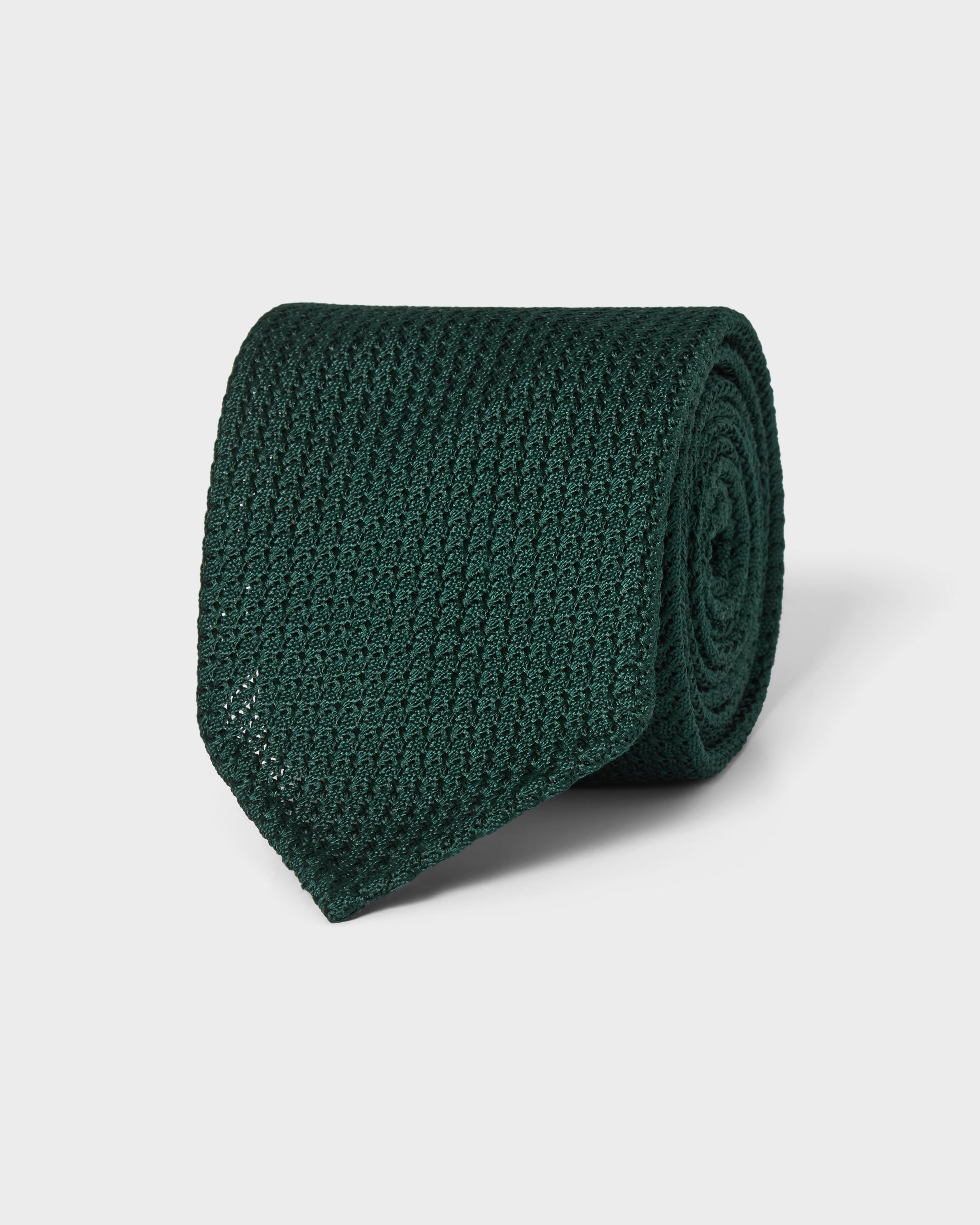 Grenadine Silk Tie - Bottle Green | Berg & Berg