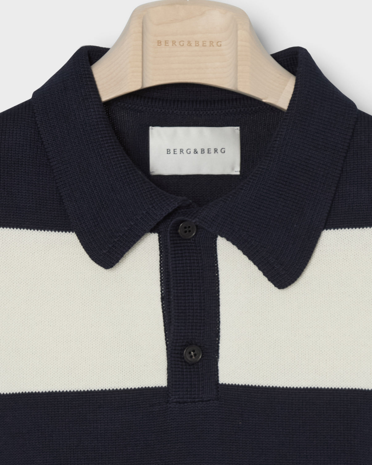 Bror Knitted Polo - Ivory/Navy Berg & Berg