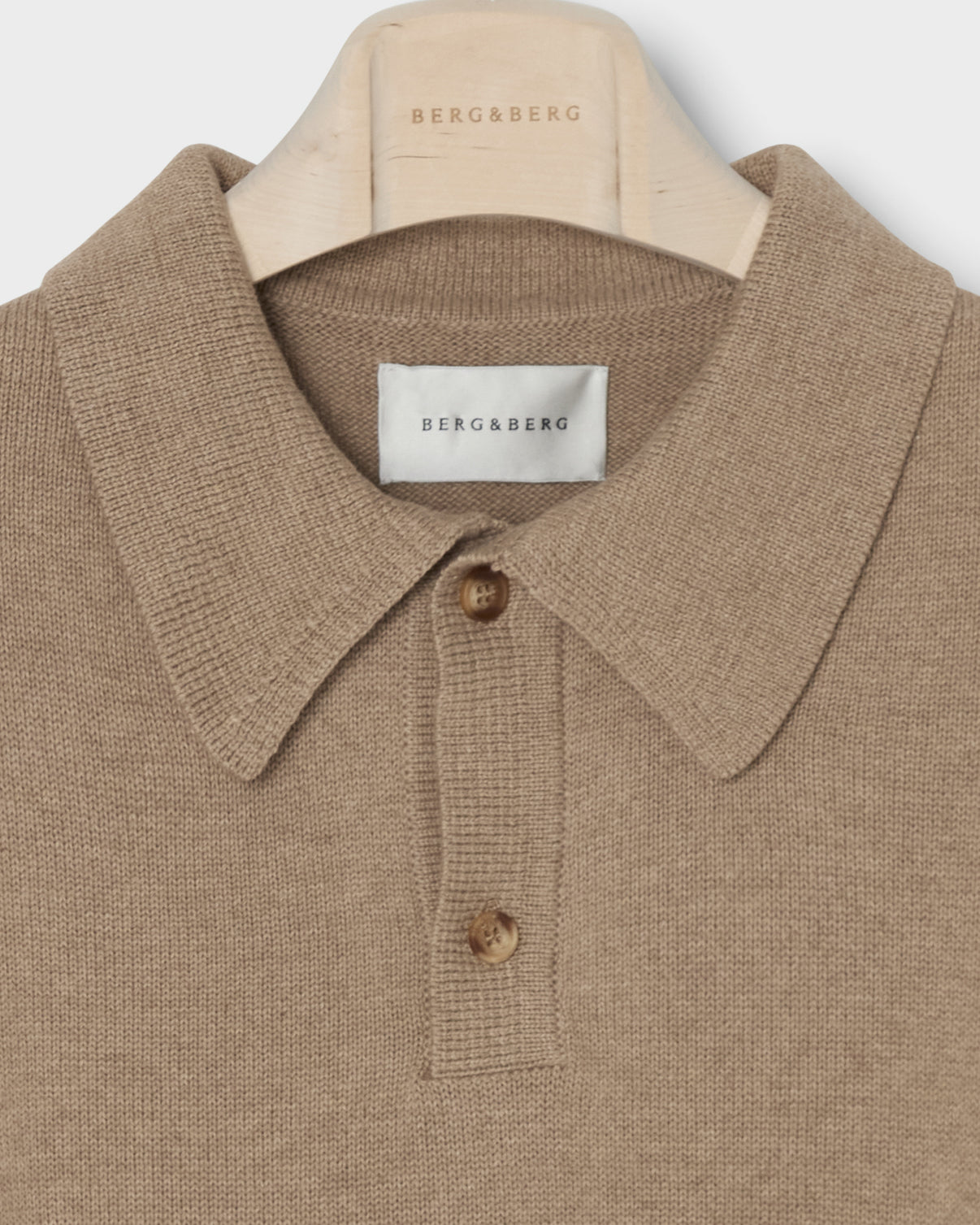 Bror Knitted Polo - Hazel Brown Berg & Berg