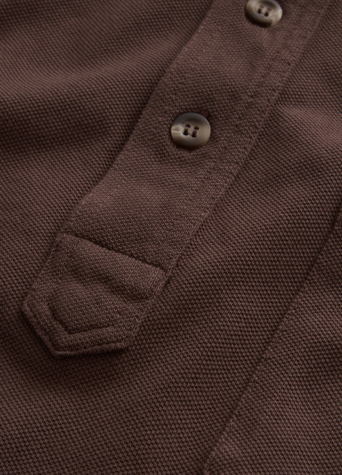 Teddy Long Sleeve Polo Shirt - Chocolate Berg & Berg