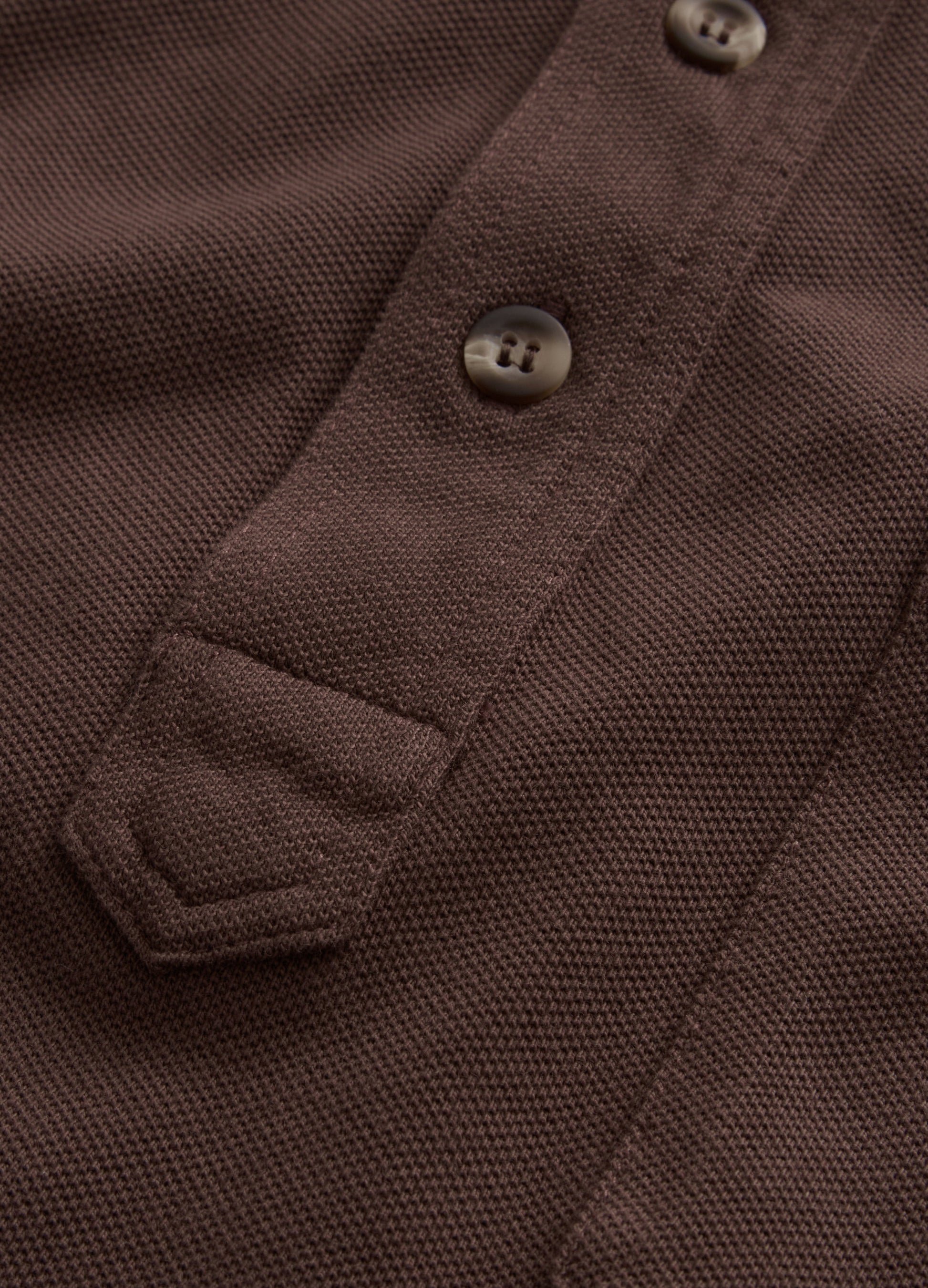 Teddy Long Sleeve Polo Shirt - Chocolate Berg & Berg