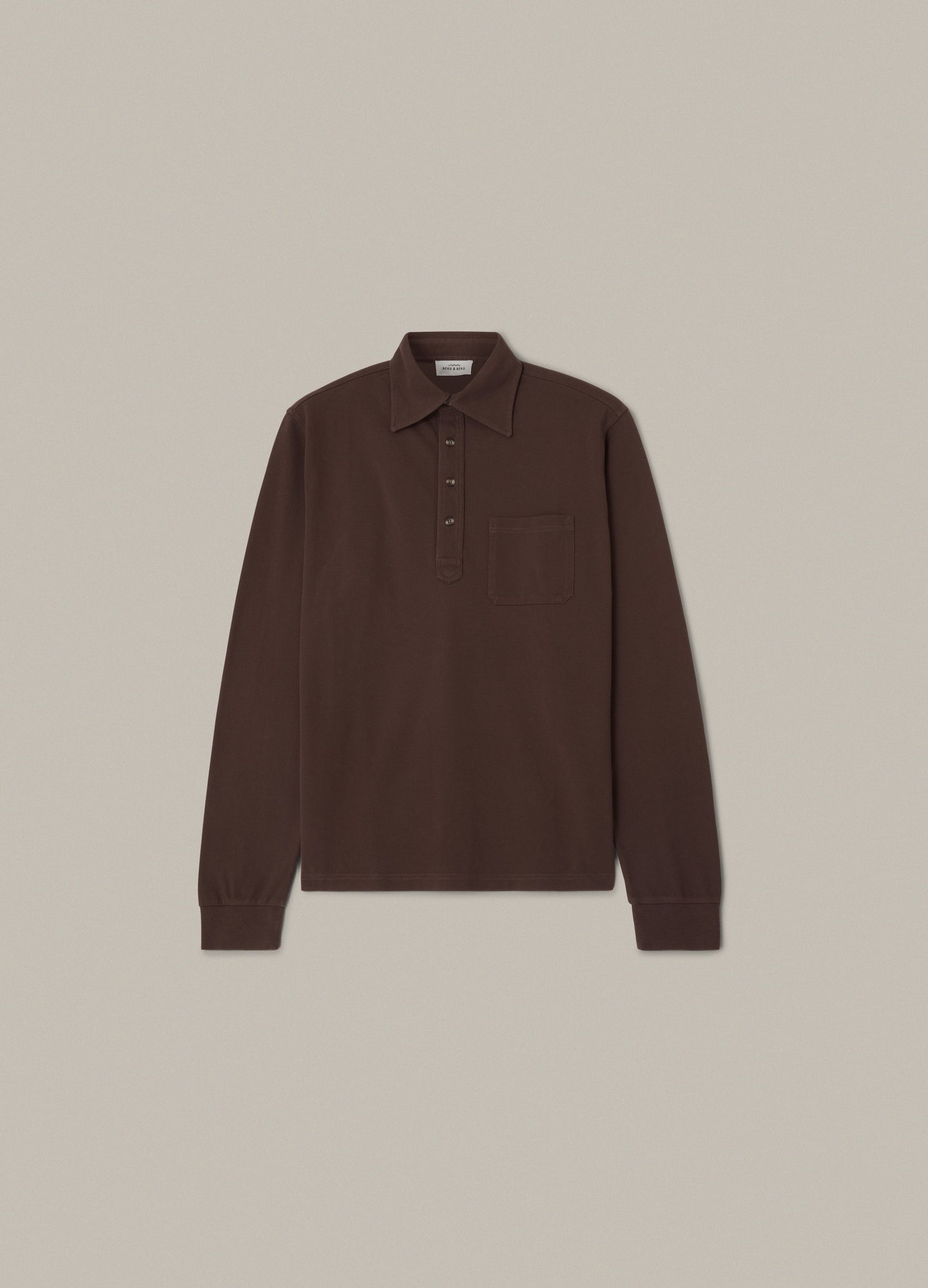 Teddy Long Sleeve Polo Shirt - Chocolate Berg & Berg