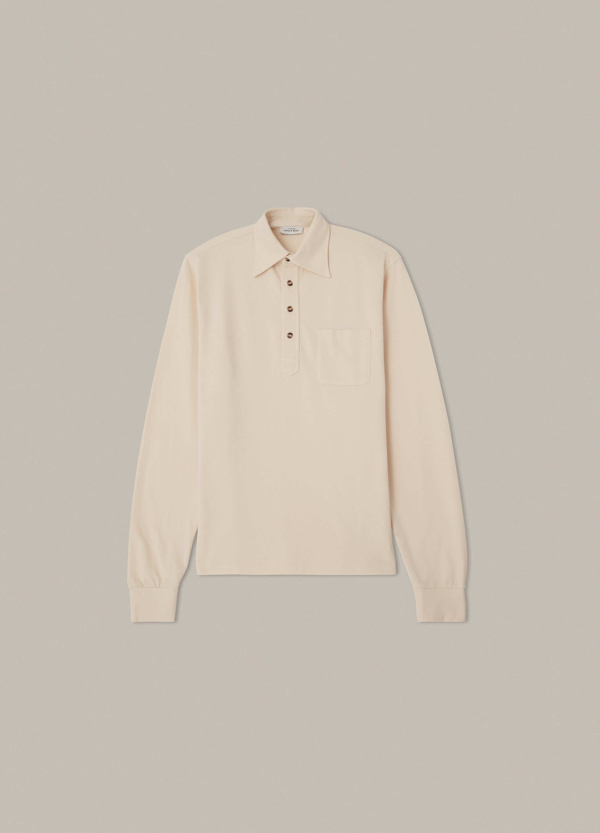 Teddy Long Sleeve Polo Shirt - Sand Berg & Berg