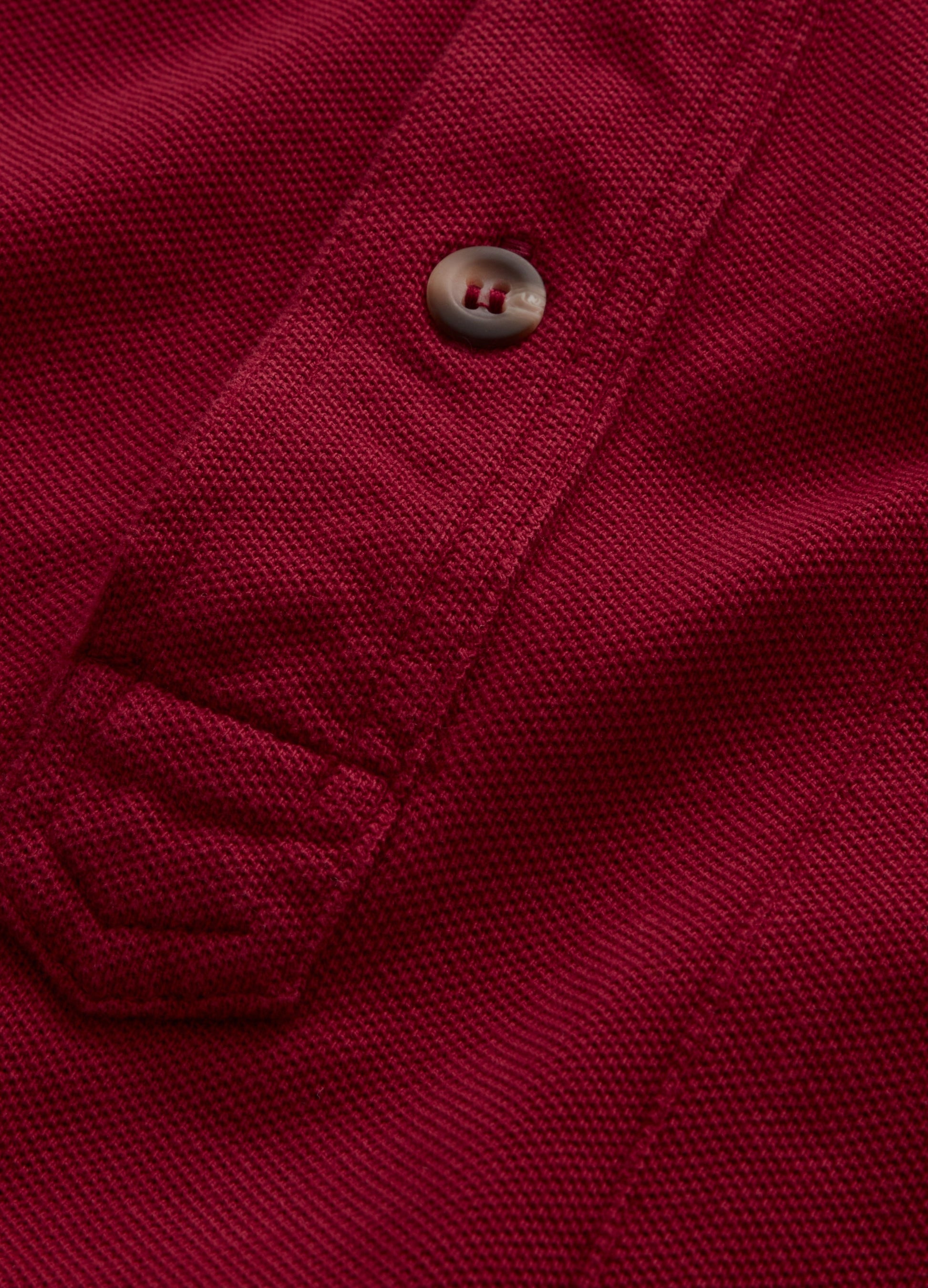 Teddy Long Sleeve Polo Shirt - Deep Red Berg & Berg