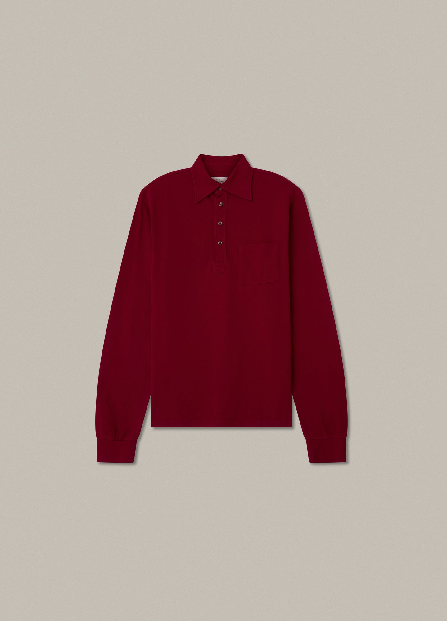 Teddy Long Sleeve Polo Shirt - Deep Red Berg & Berg