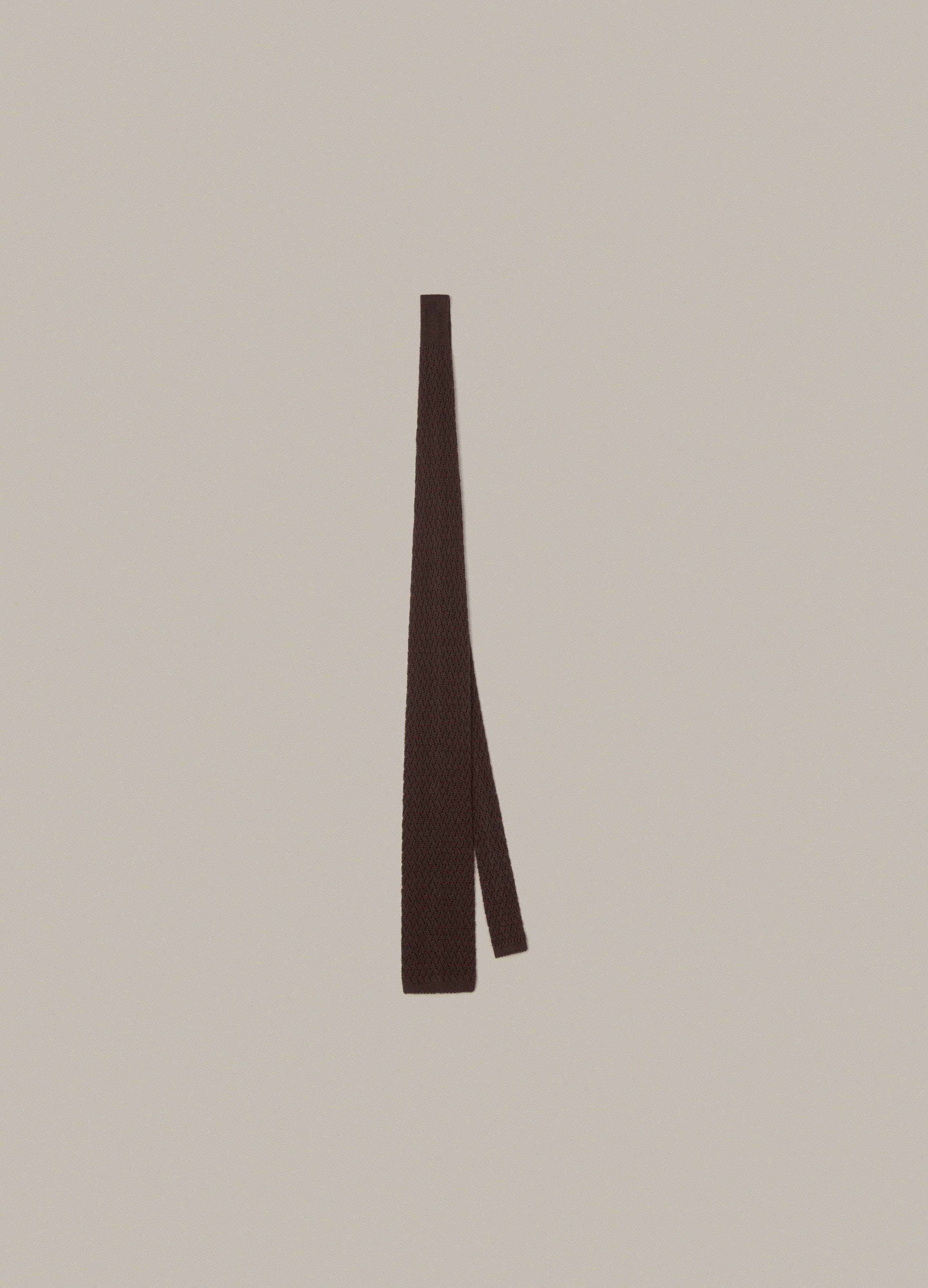 Knitted Zigzag Tie - Brown | Berg & Berg