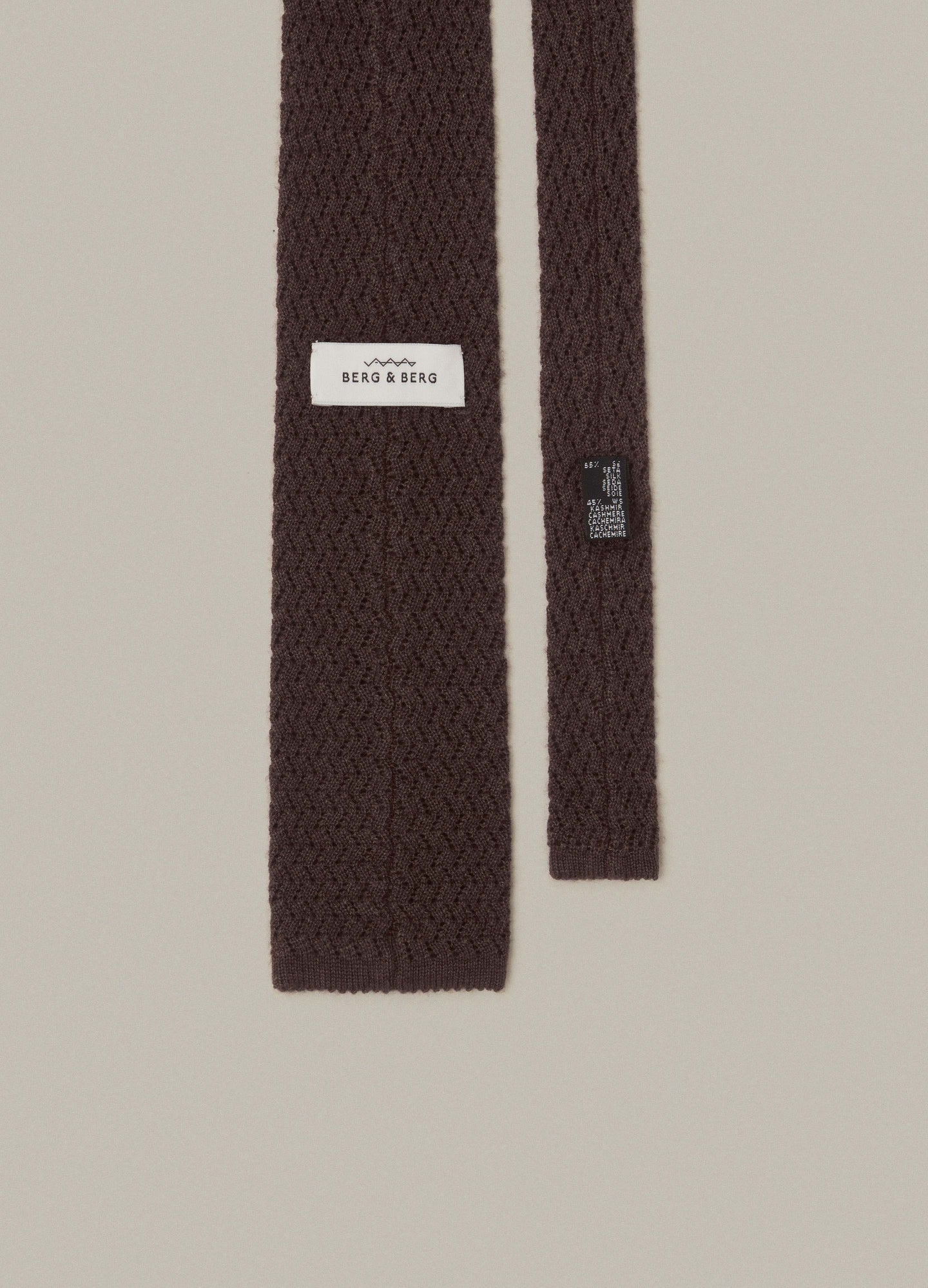 Knitted Zigzag Tie - Brown | Berg & Berg