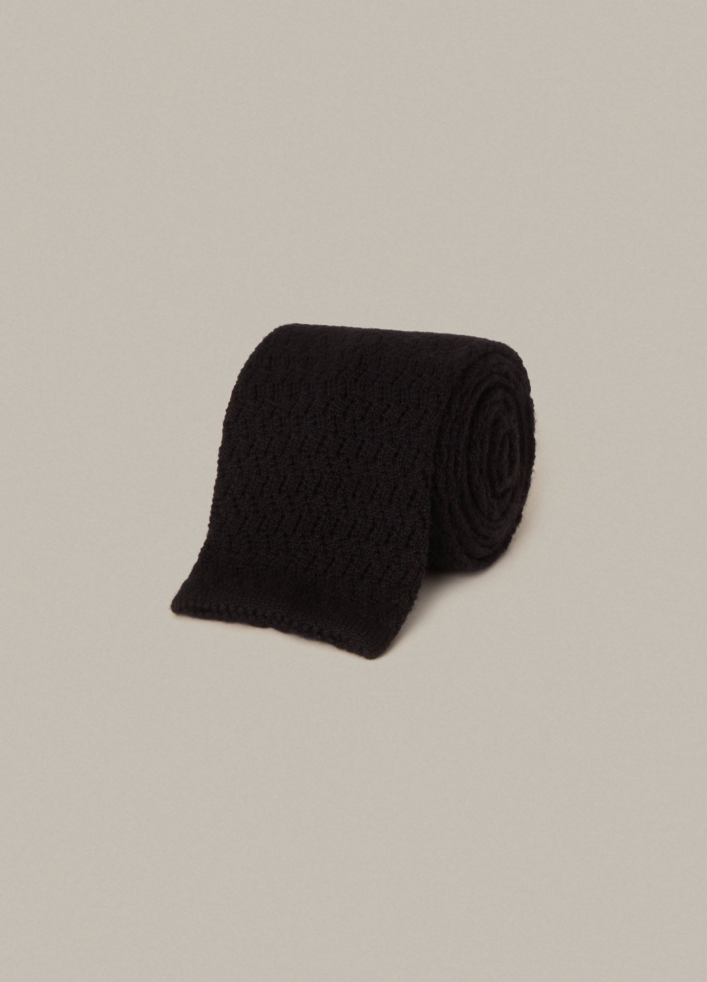 Knitted Zigzag Tie - Black | Berg & Berg