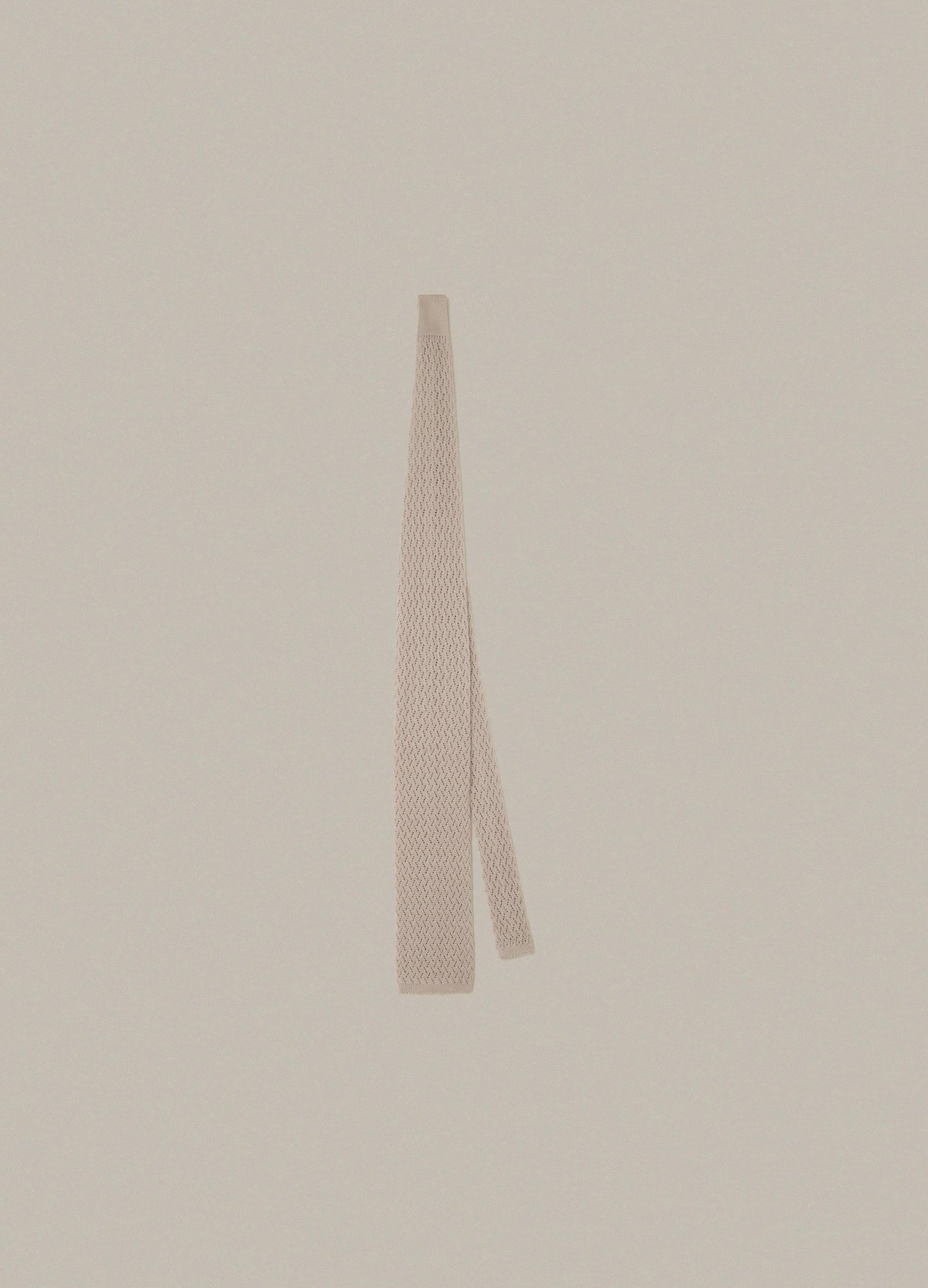 Knitted Zigzag Tie - Cream | Berg & Berg