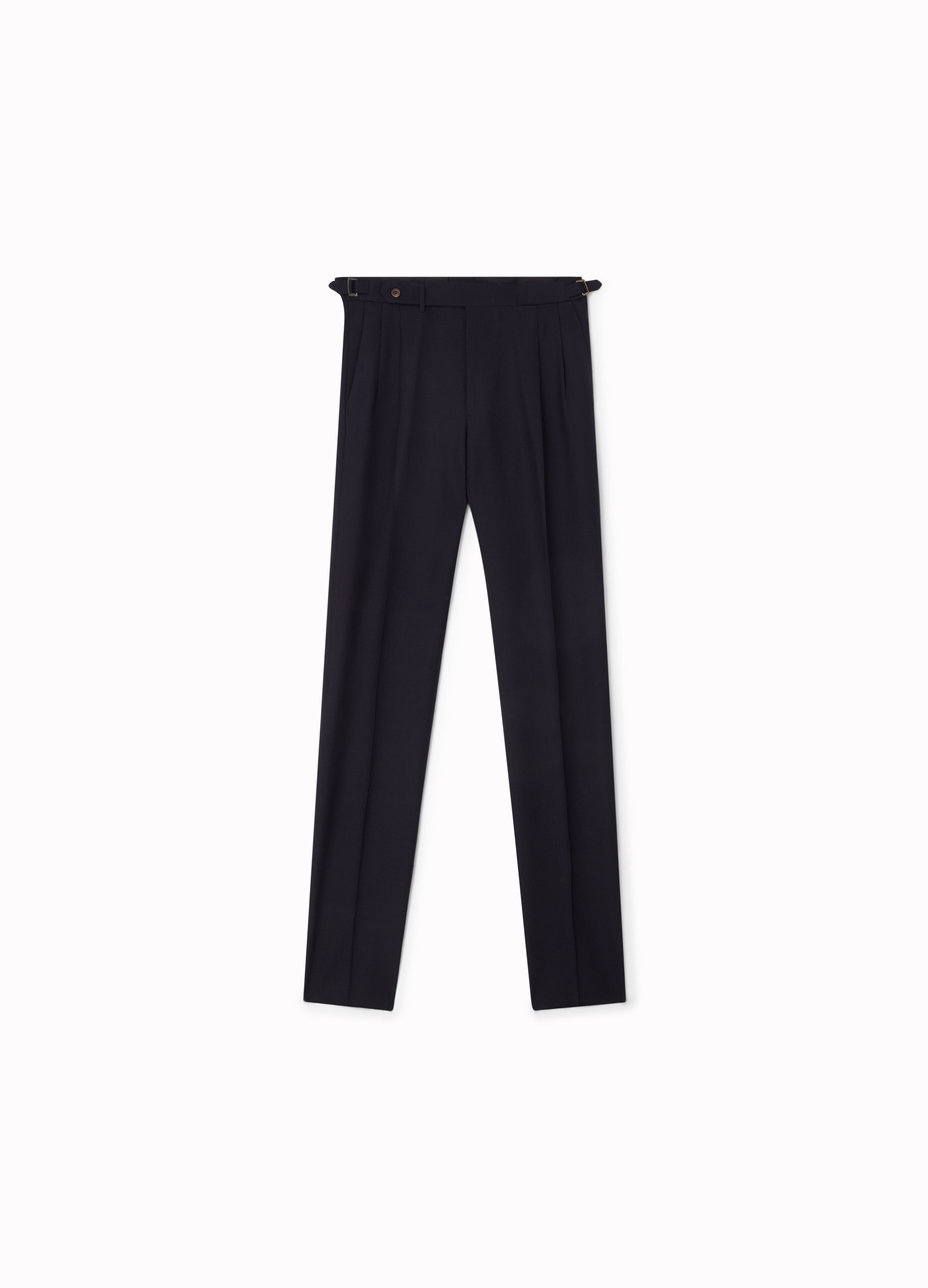 Antonio High Twist Wool Trousers - Navy Berg & Berg