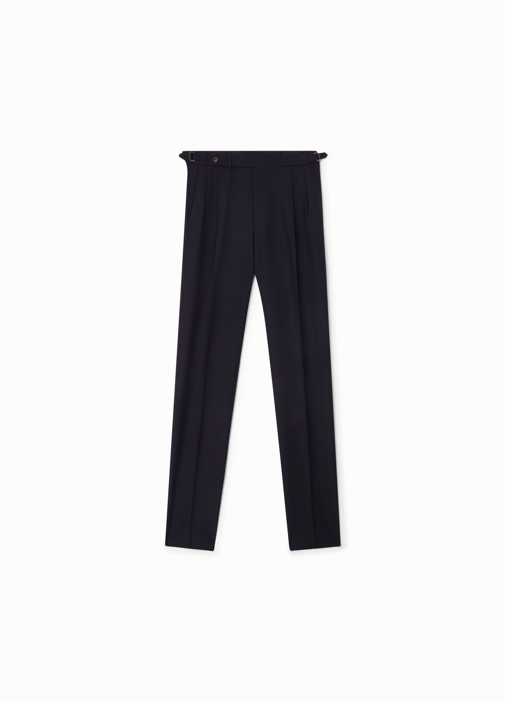 Antonio High Twist Wool Trousers - Navy Berg & Berg
